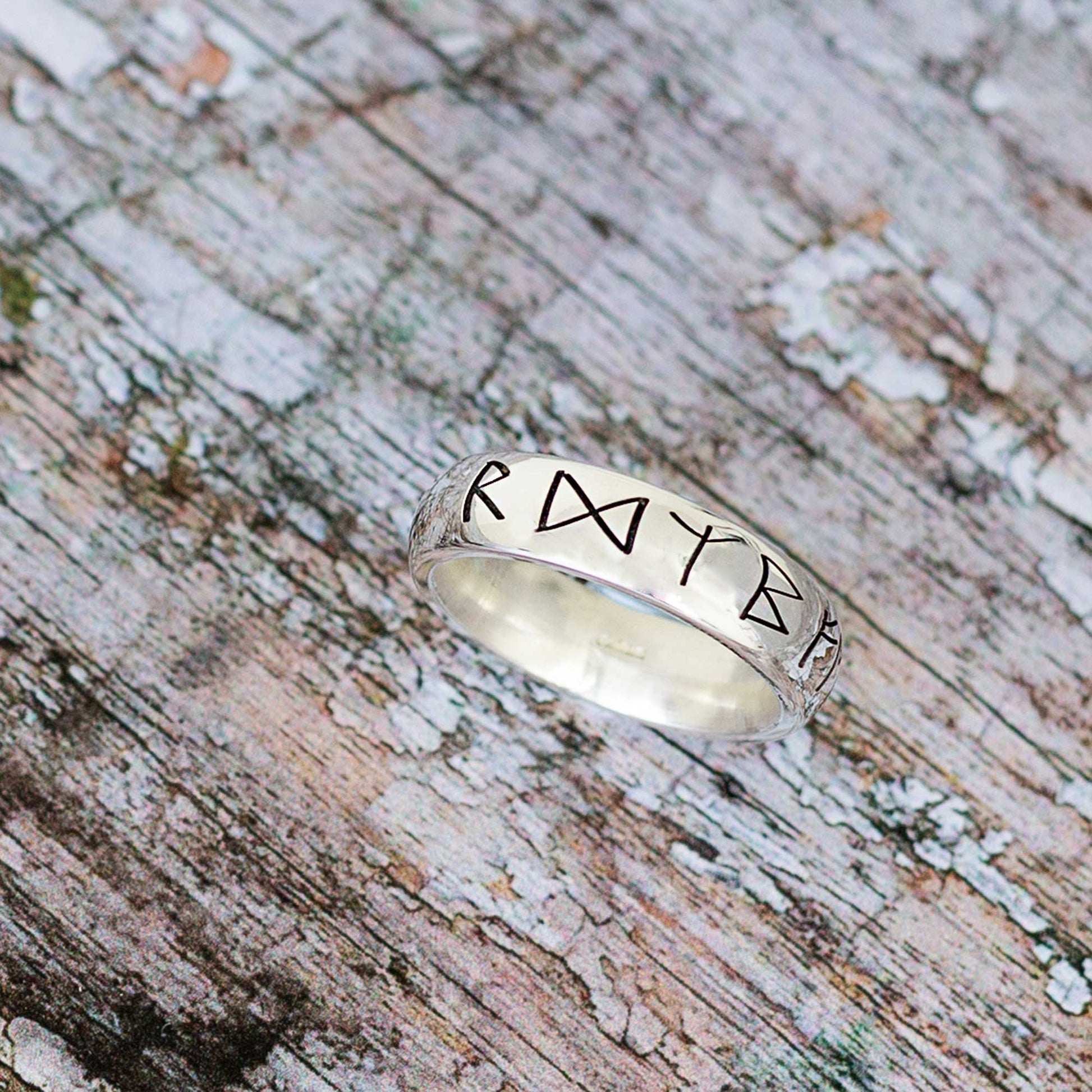viking norse rune travel ring mens silver symbols past times style