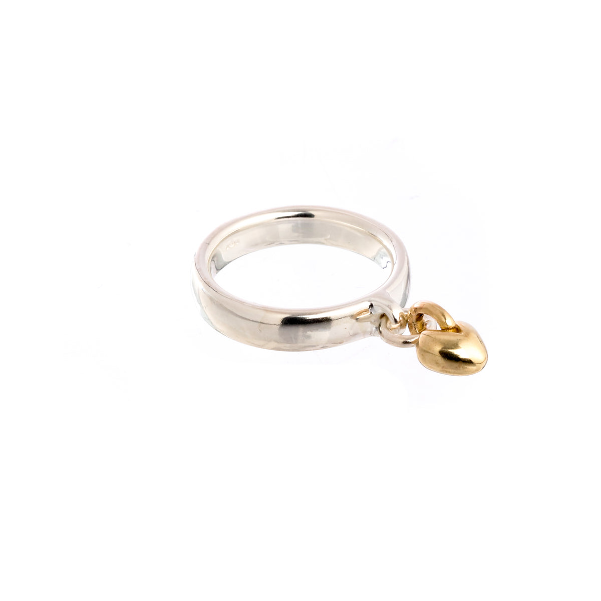 Sweetheart Silver &amp; Gold Charm Ring