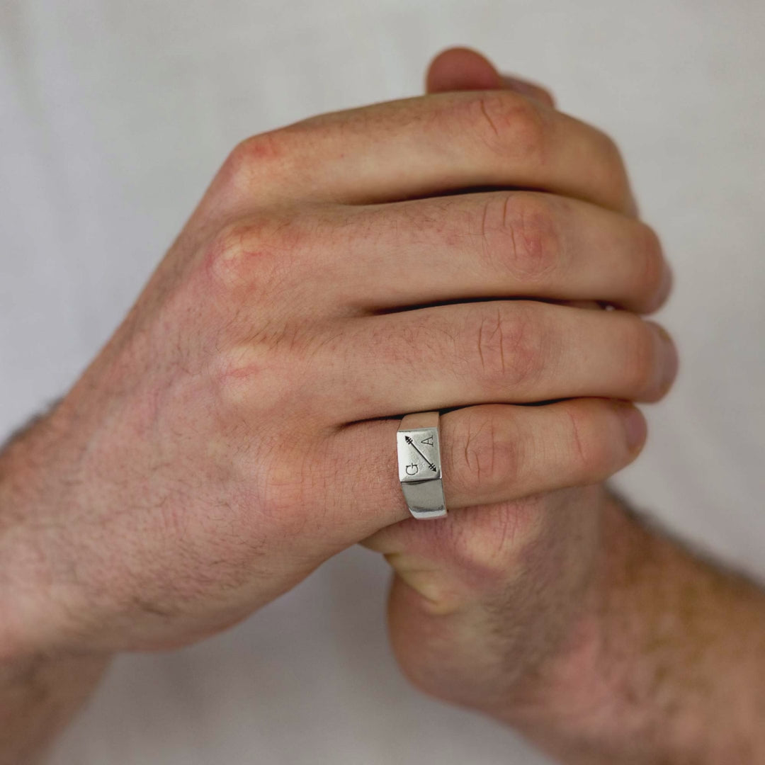 Load video: Unique Silver Signet Ring by Off The Map Jewellery