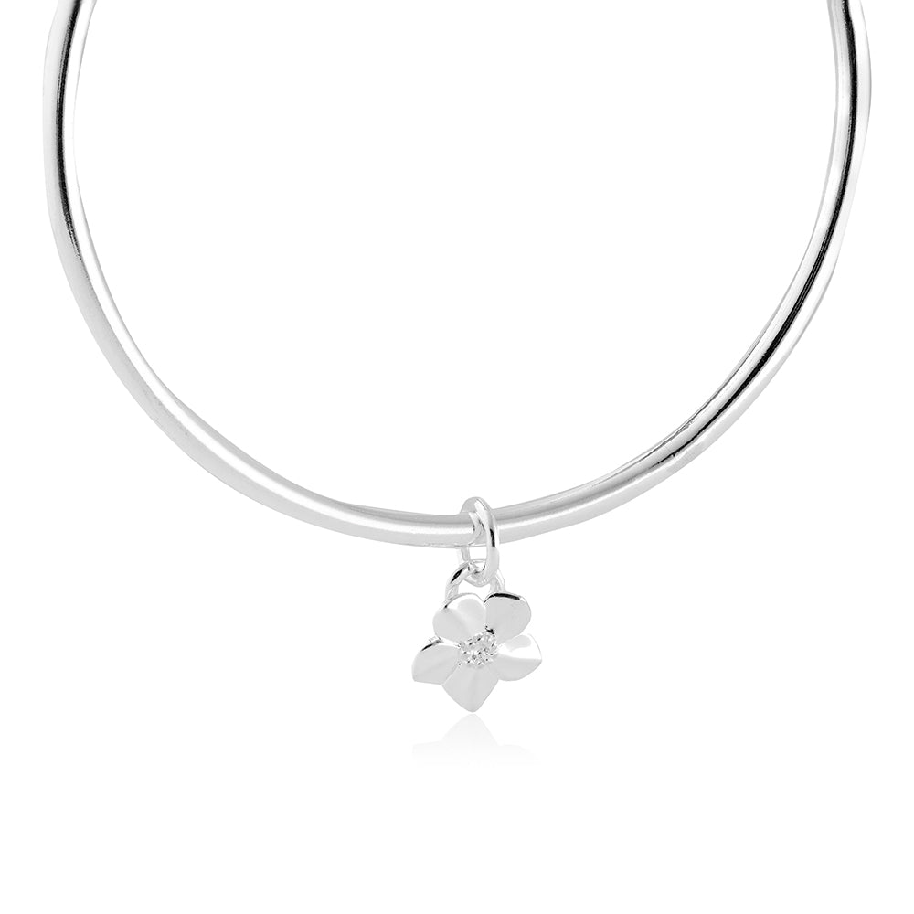 forget me not flower charm bangle everlasting memory gift for loss scarlett jewellery