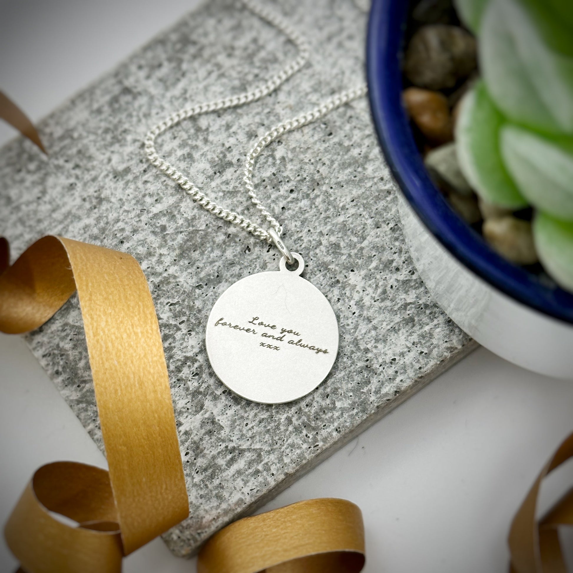 back of engraved st Christopher necklace vintage style