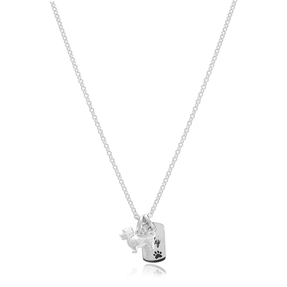 shih tzu silver personalised necklace scarlett jewellery