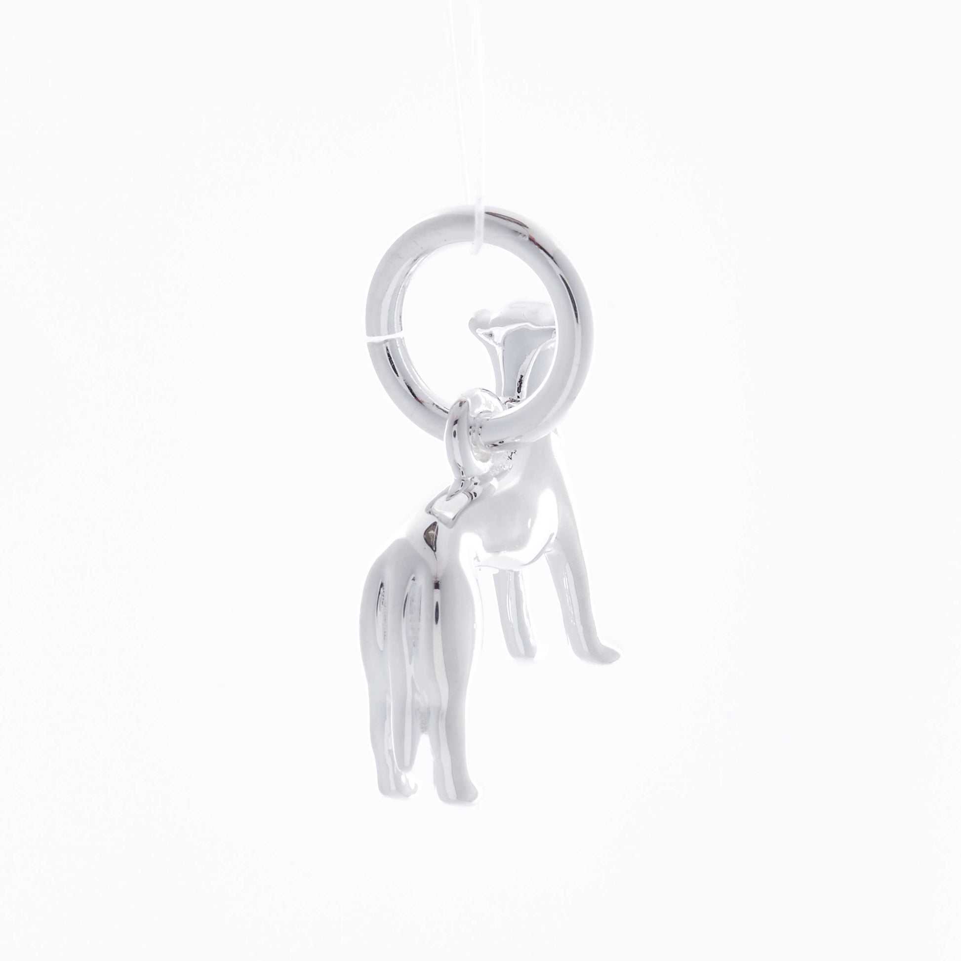 Whippet Greyhound silver dog charm necklace gift for pet loss Scarlett Jewellery UK