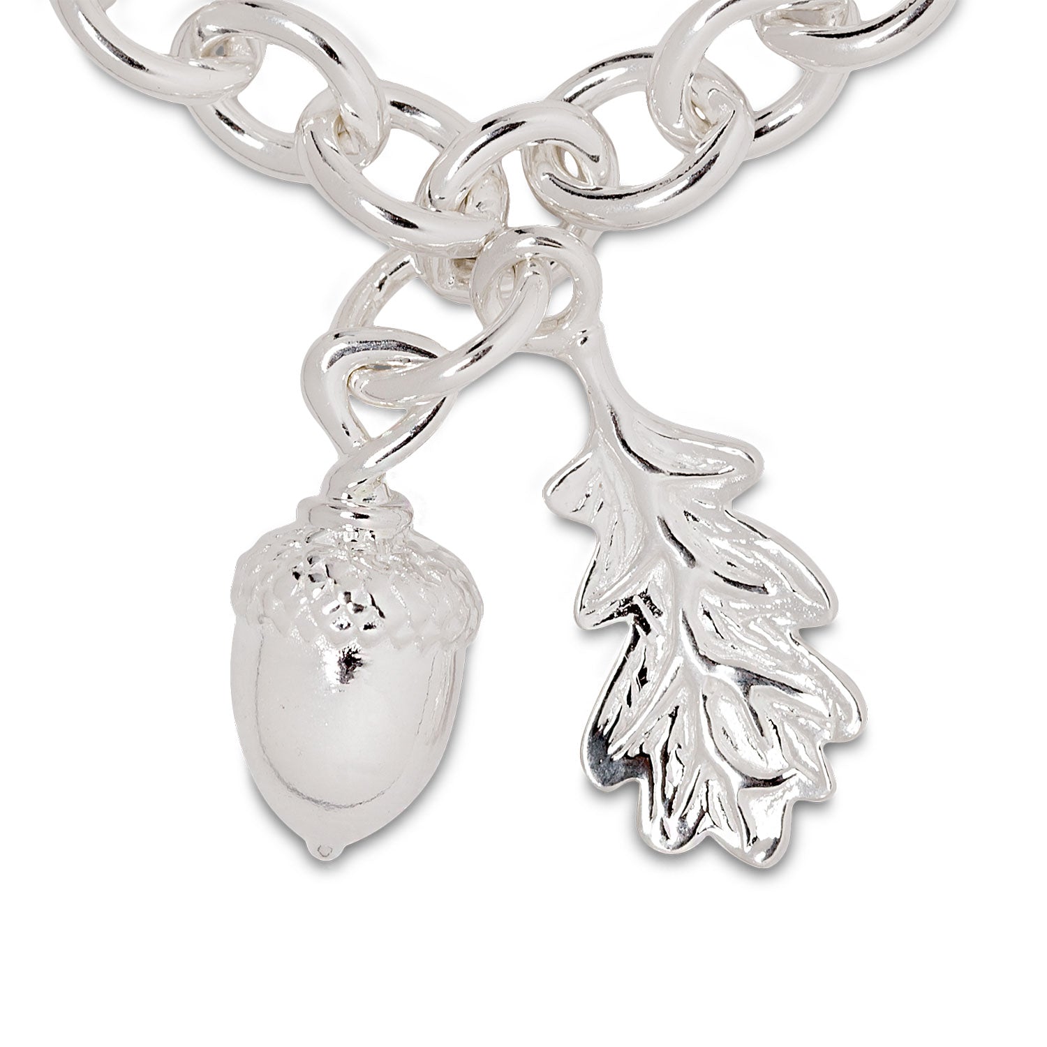 Acorn and oak leaf tiny beginnings christening bracelet Scarlett Jewellery