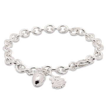 Acorn and oak leaf tiny beginnings christening bracelet Scarlett Jewellery