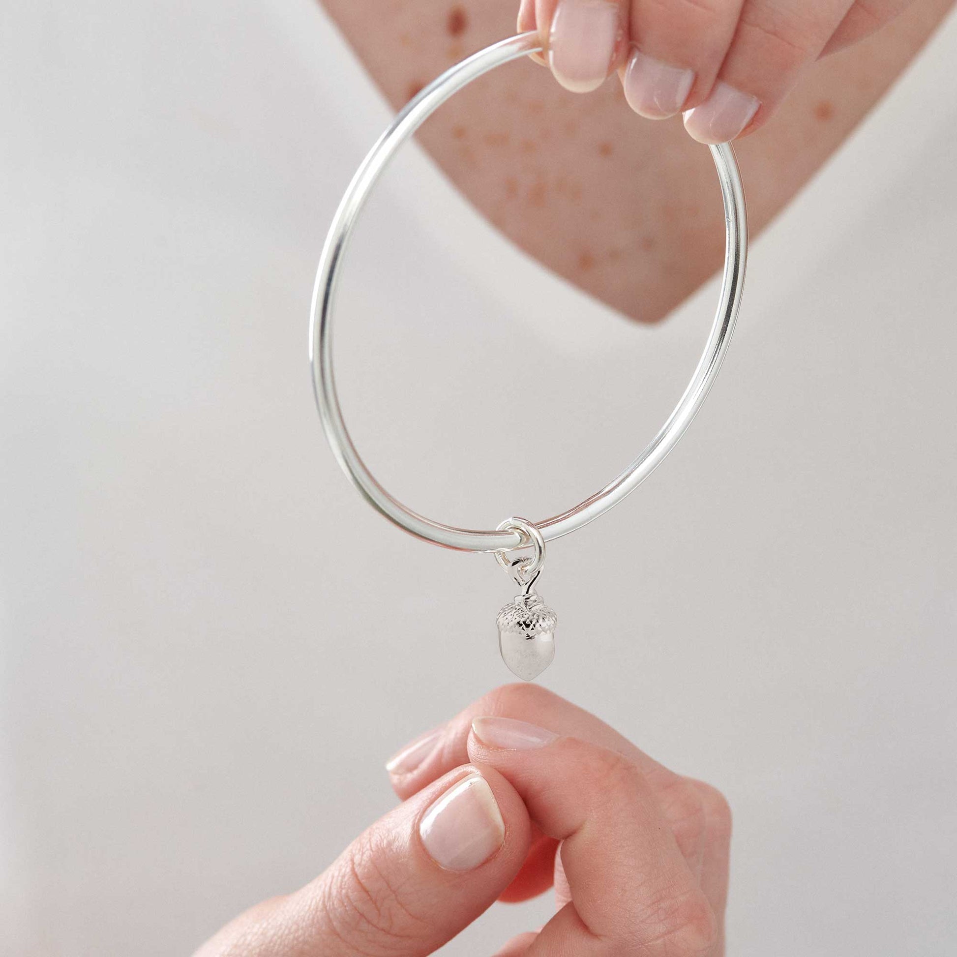 Meaningful Acorn Charm Bracelet - Recycled Silver, UK Hallmarked