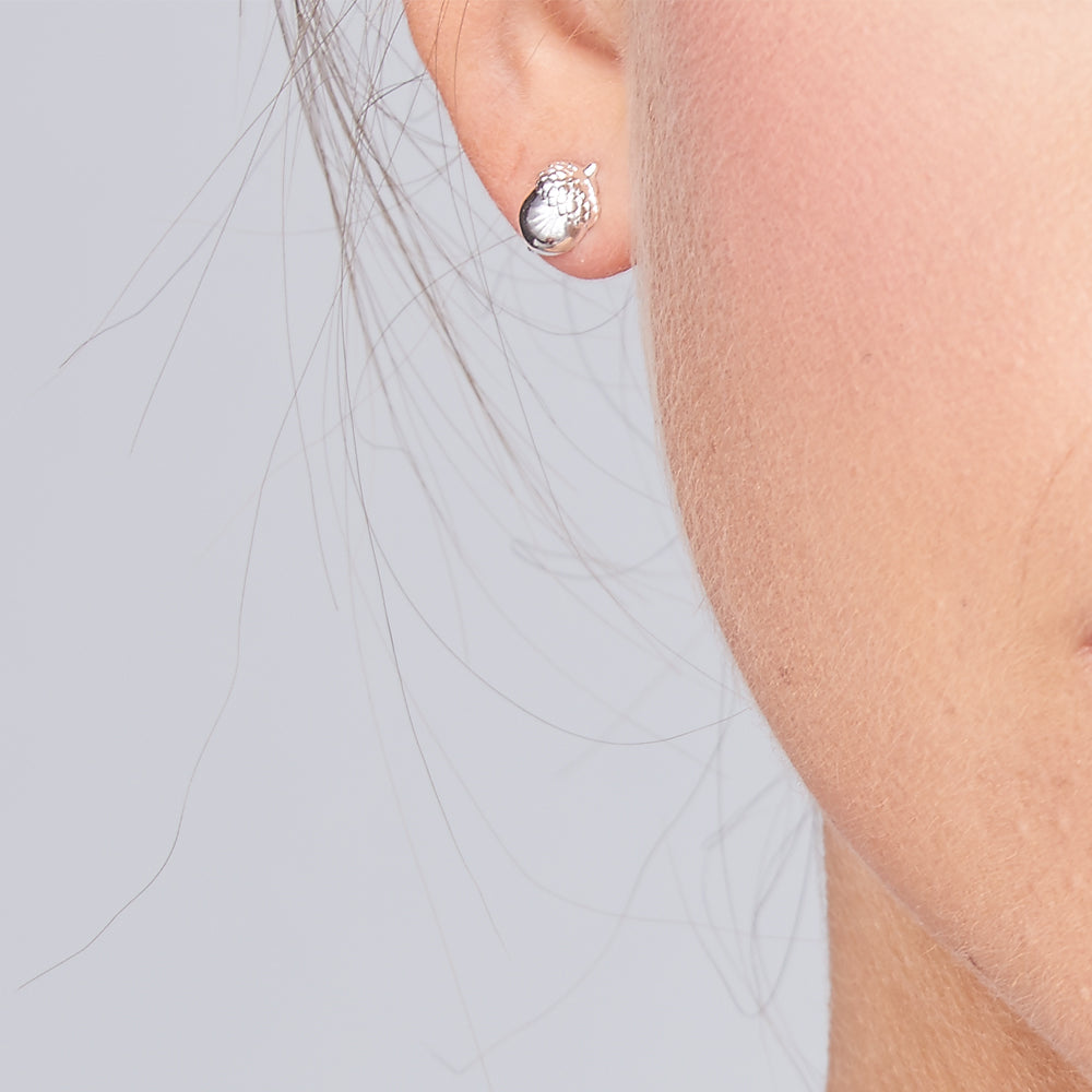 Delicate Acorn Stud Earrings - Handmade Silver Jewellery