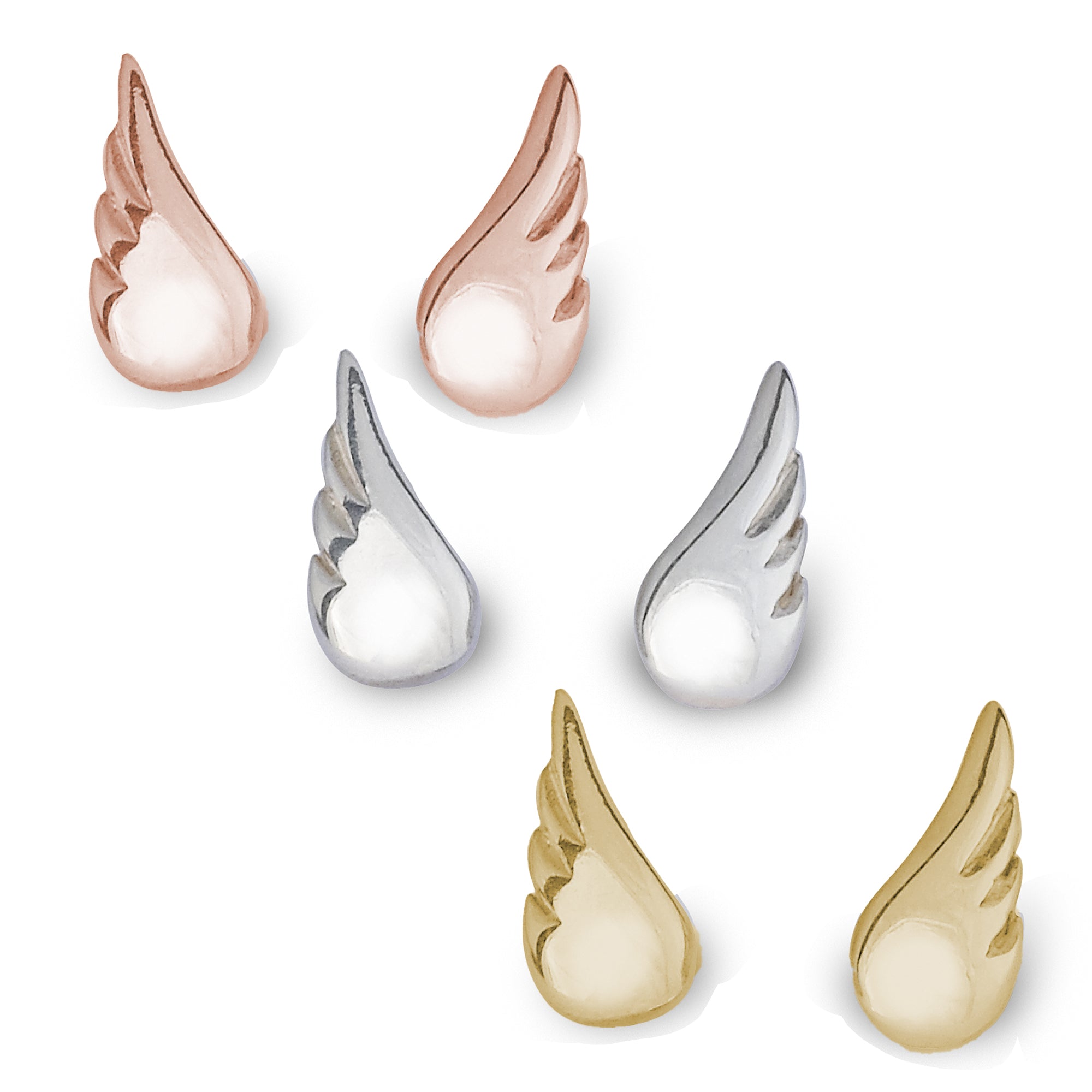 Boucles d'oreilles à tige en forme d'aile d'ange