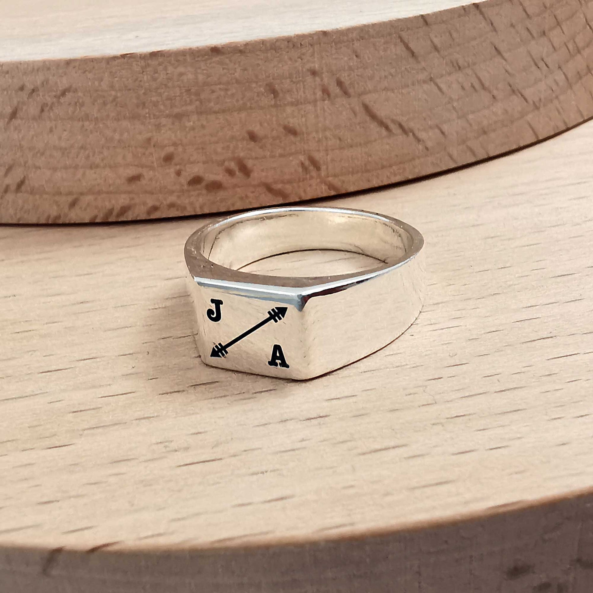 Personalised Men's Gift - Sterling Silver Adventure Arrow Ring