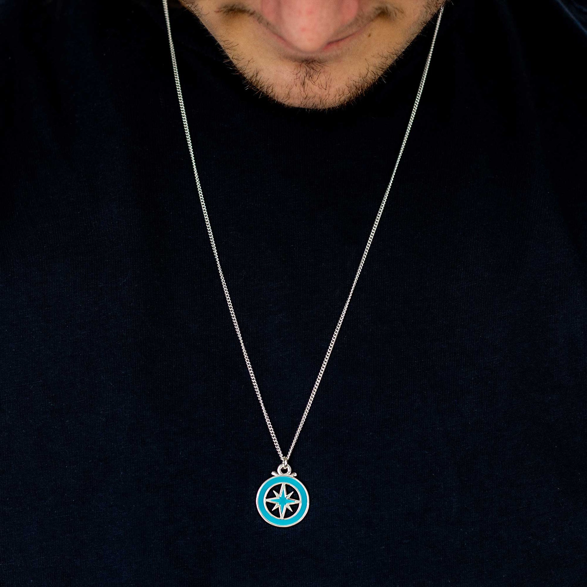 compass necklace pendant for men women gift for someone who loves to travel