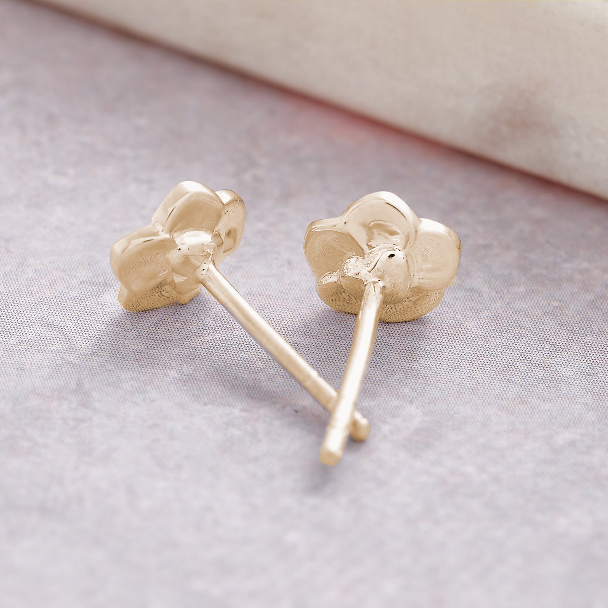 18ct gold vermeil forget-me-not flower stud earrings by Scarlett Jewellery UK Gift for loss everlasting memory meaningful jewellerygold vermeil tiny forget me not flower stud earrings scarlett jewellery chelsea flower show