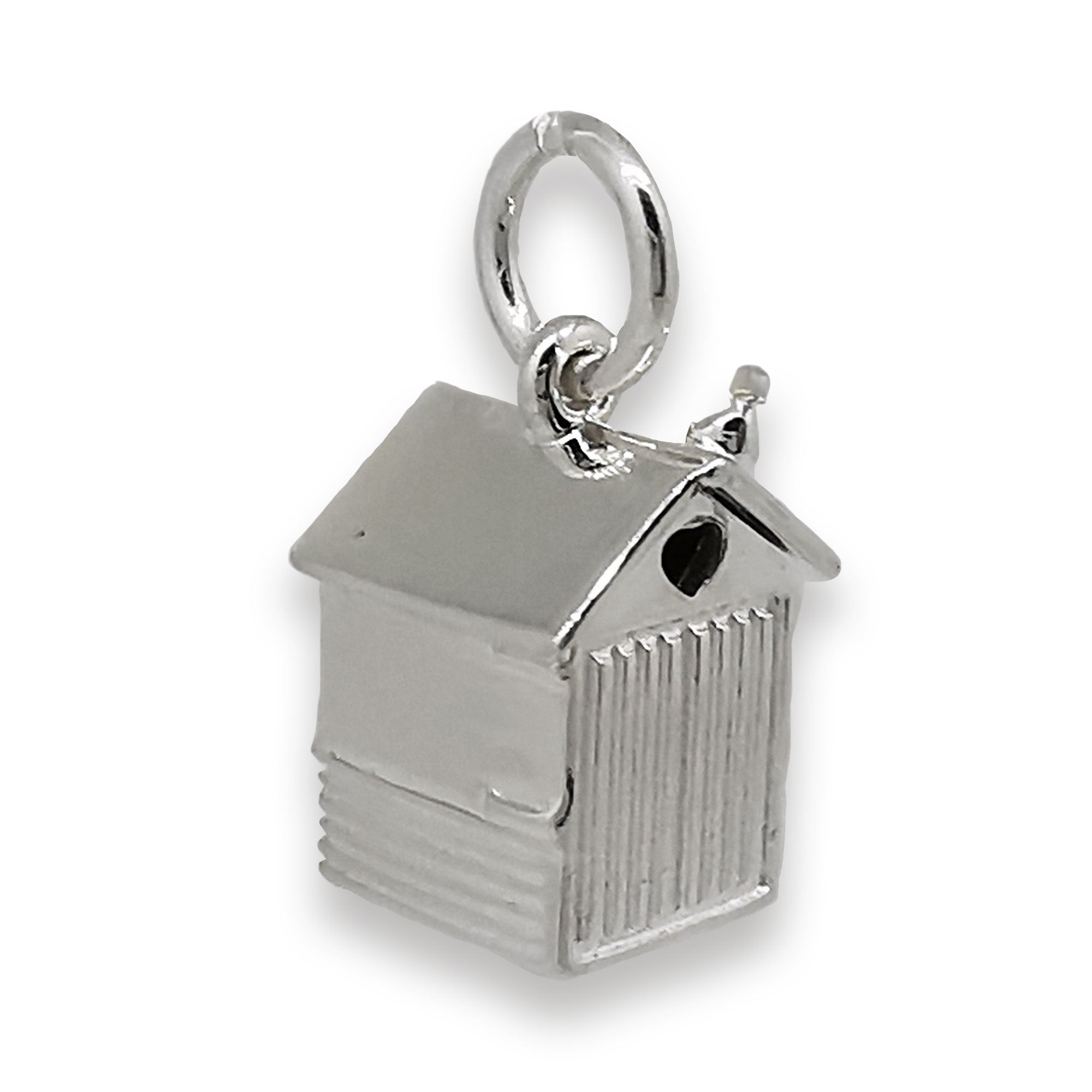 Beach Hut Charm - Solid Silver Seaside Talisman