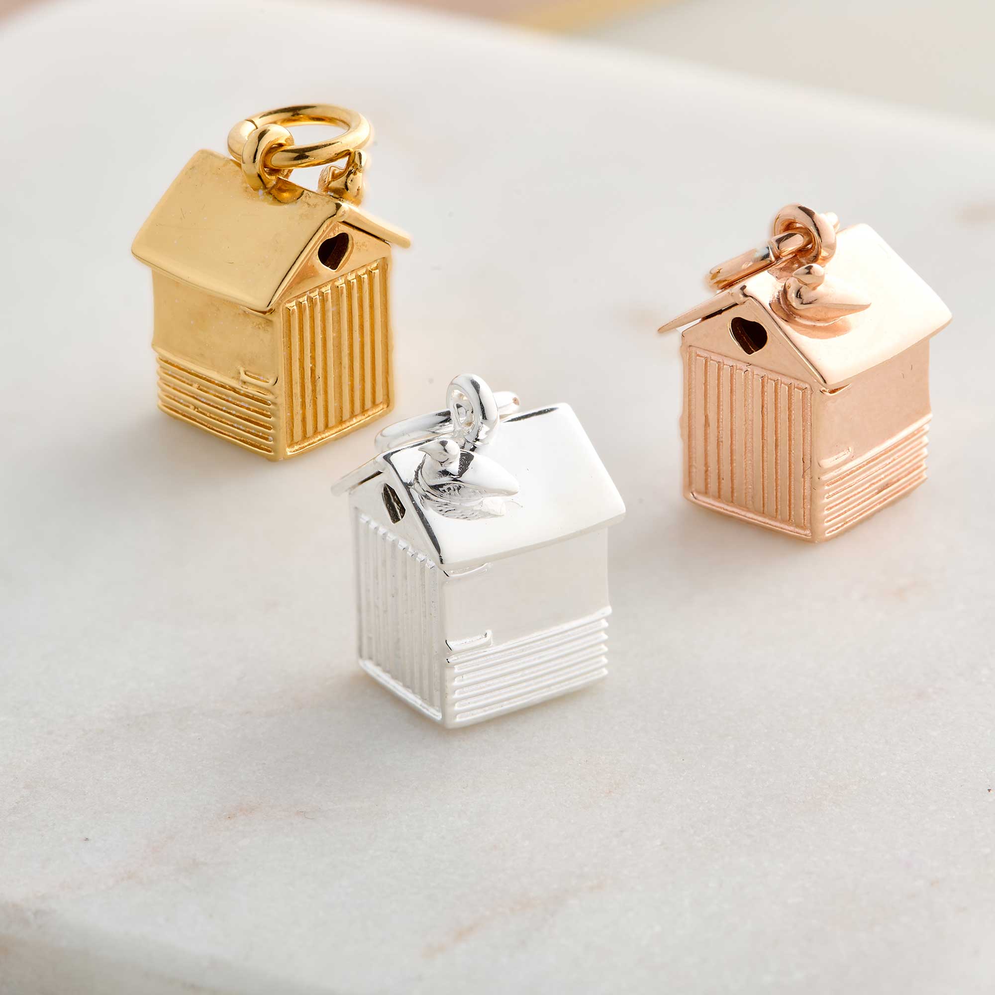 Beach Hut Charm - Solid Silver Seaside Talisman By Scarlett Jewellery
