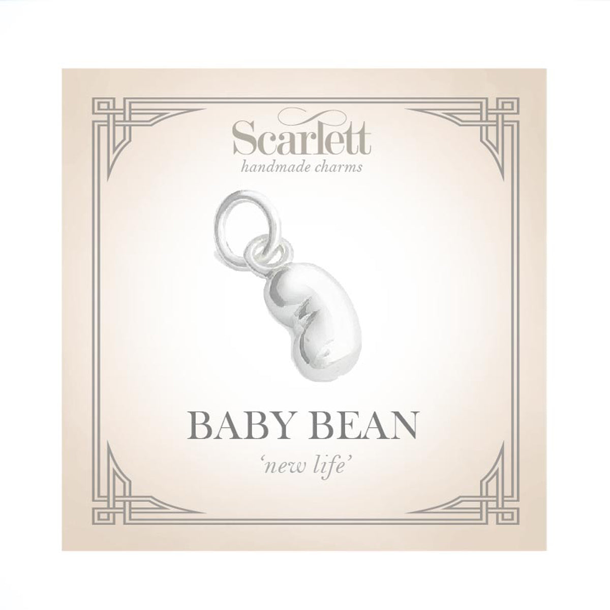 Baby Bean Silver Charm For Mum to Be Baby Scan Charm