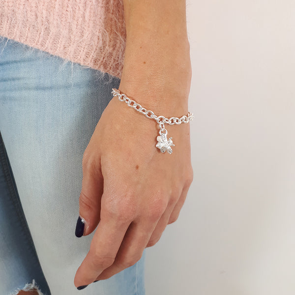 Bumble-Bee Silver Charm Bracelet - Scarlett Jewellery