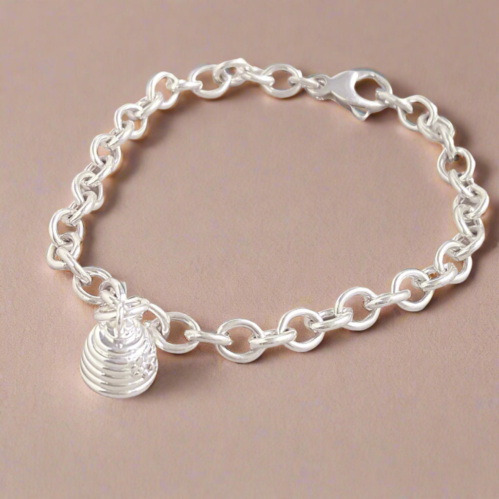 Beehive Silver Charm Bracelet from Scarlett Jewellery