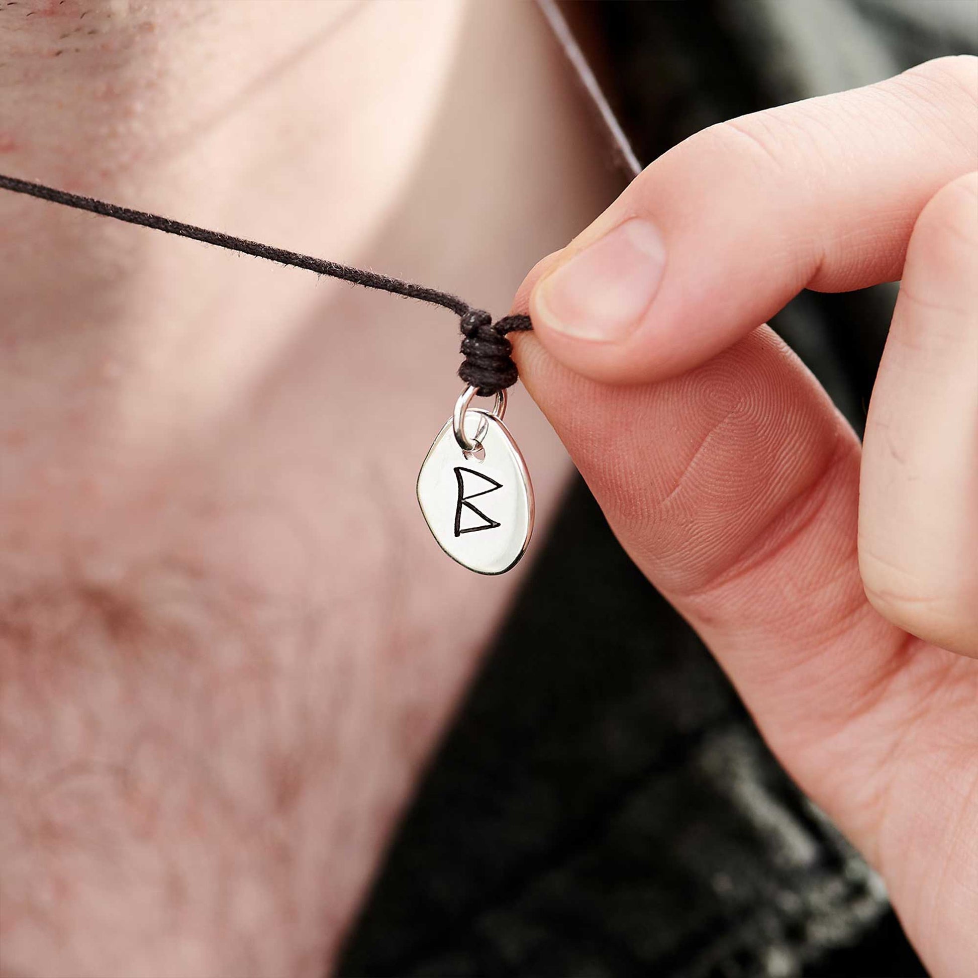 berkano rune viking necklace for men