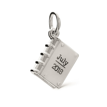 Personalised silver hardback book bracelet charm necklace pendant
