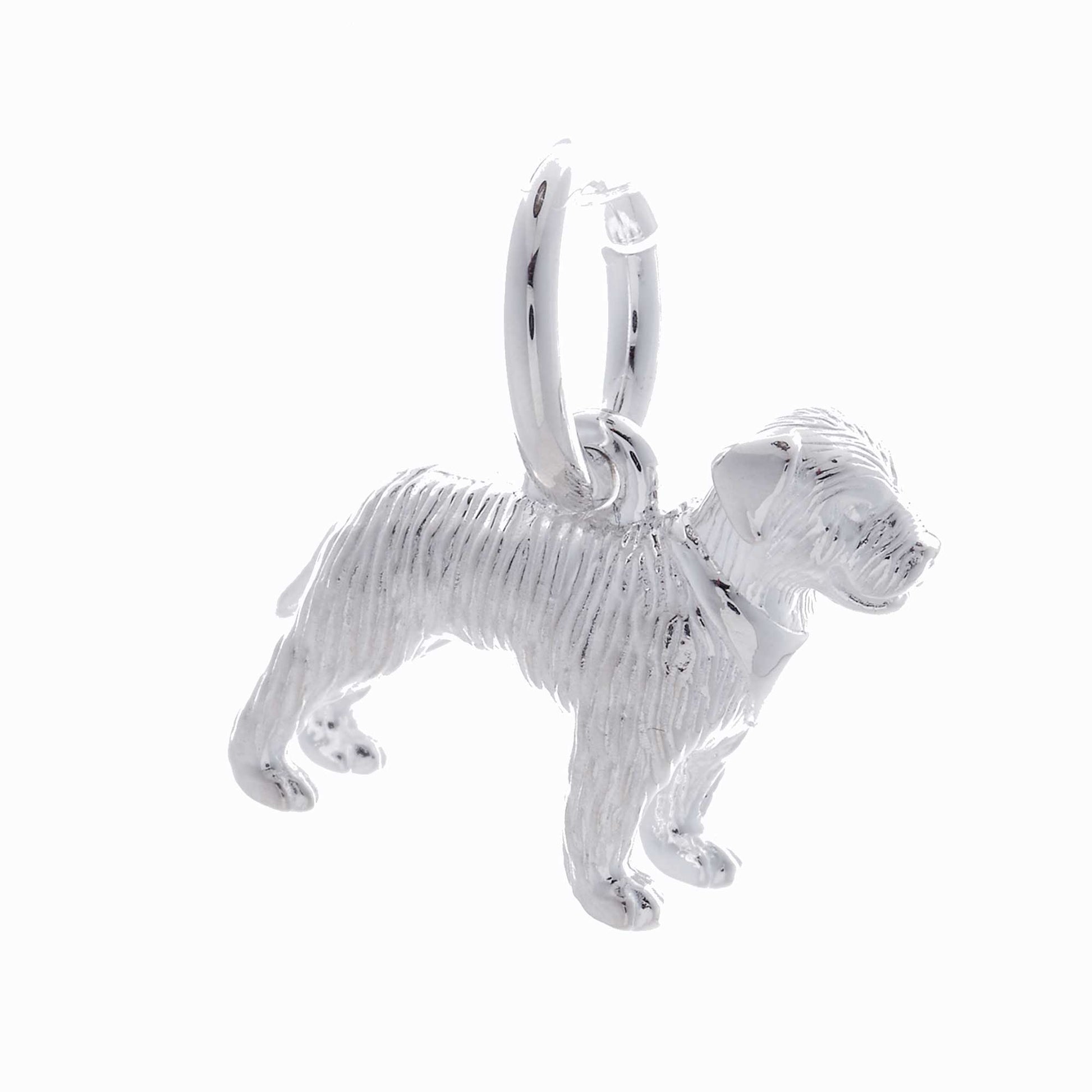 solid sterling silver border terrier charm scarlett jewellery Brighton UK charms for bracelets gift for dog owner pet loss