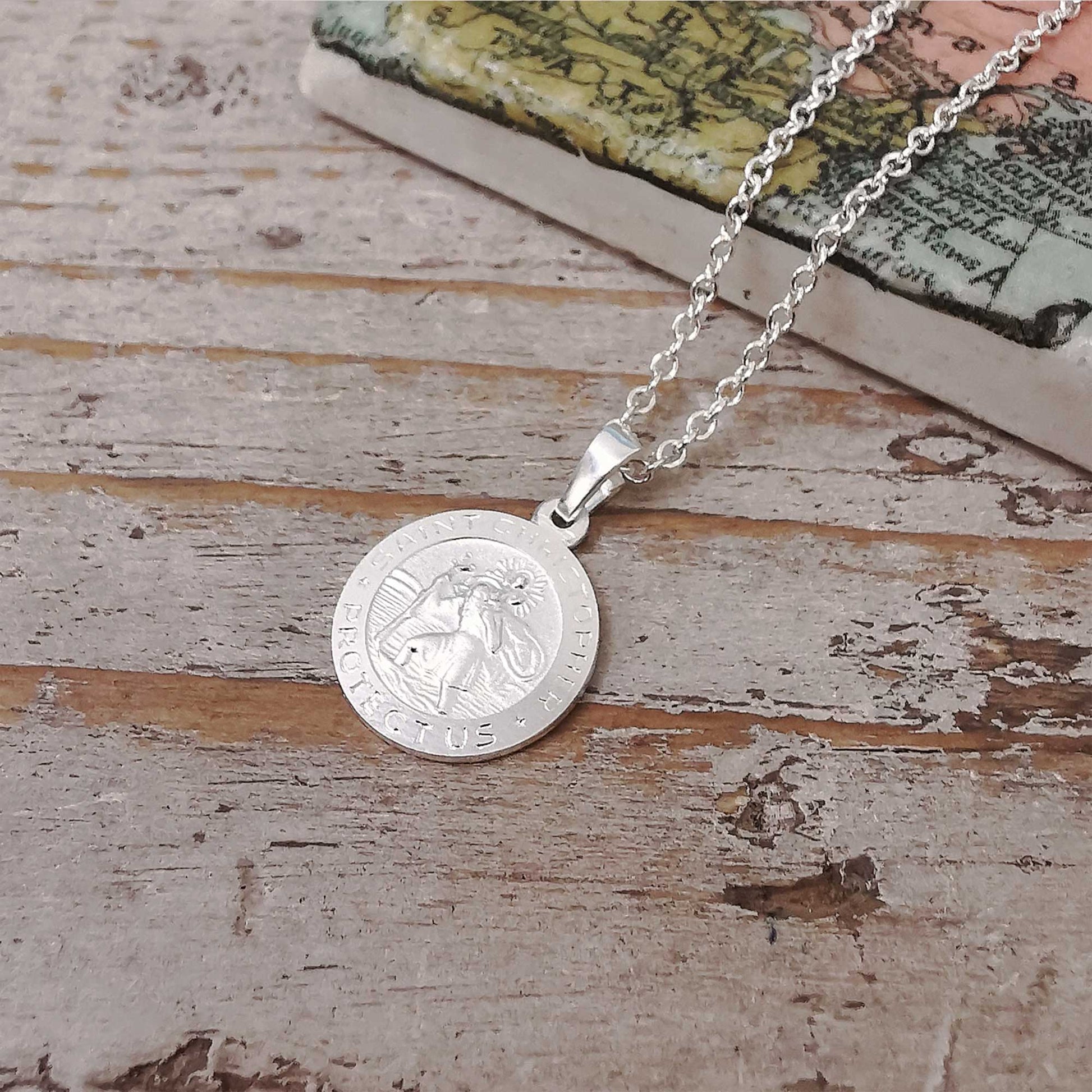 small silver saint christopher 18th birthday gift for men