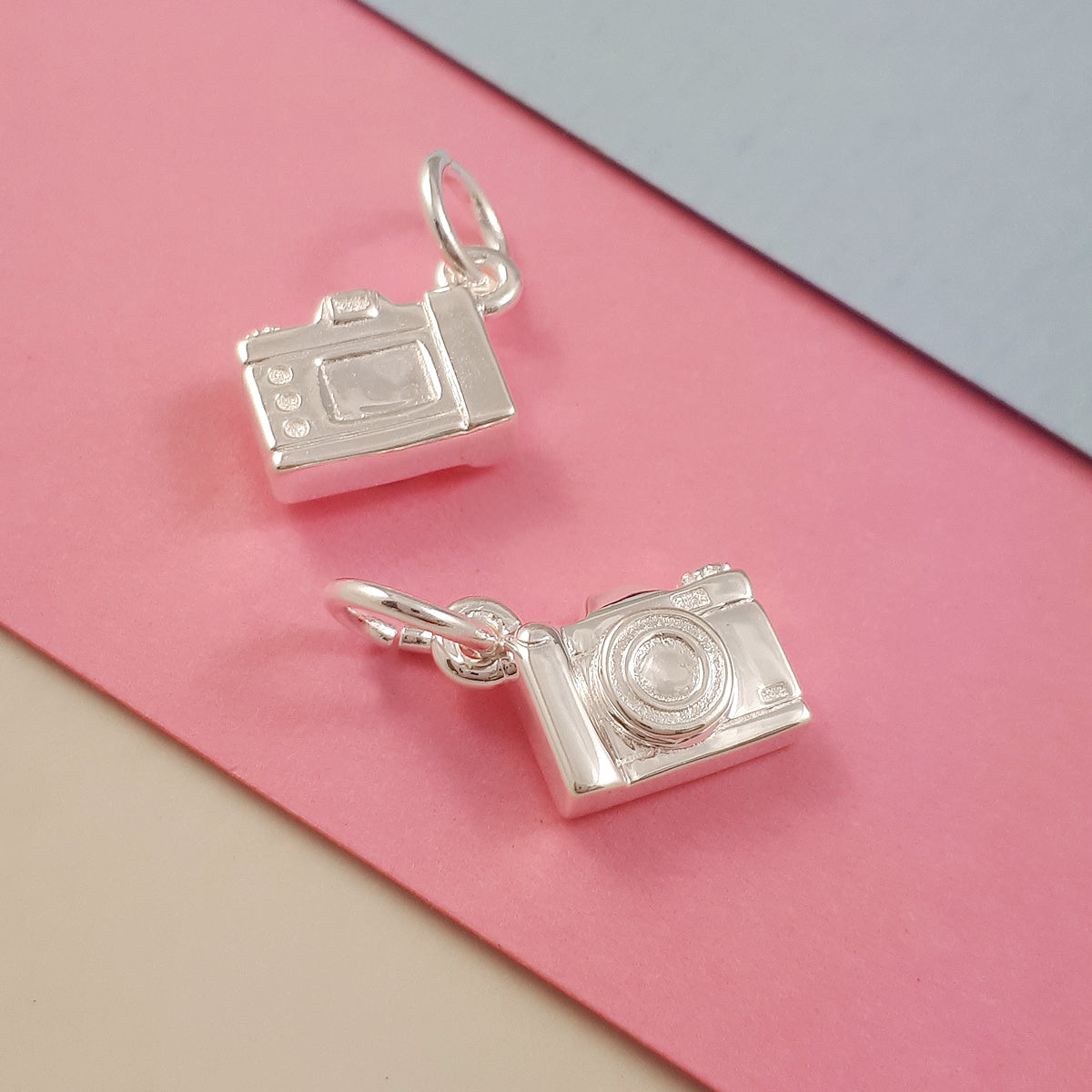 SLR Camera Silver Charm Vintage Style