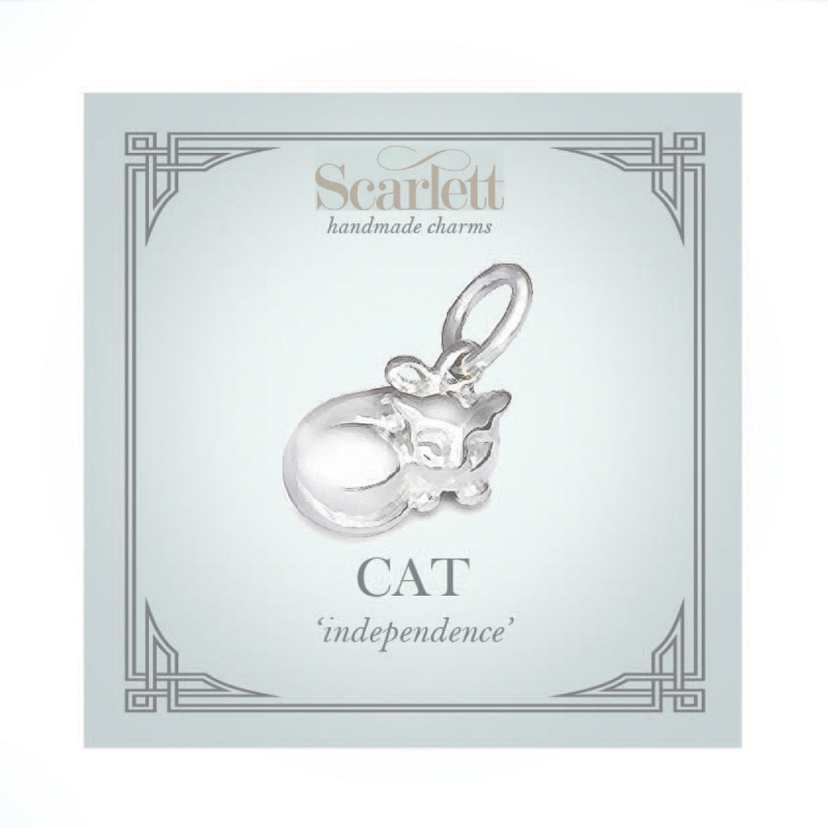 Cat Sterling Silver Charm for bracelet or necklace from Scarlett Jewellery