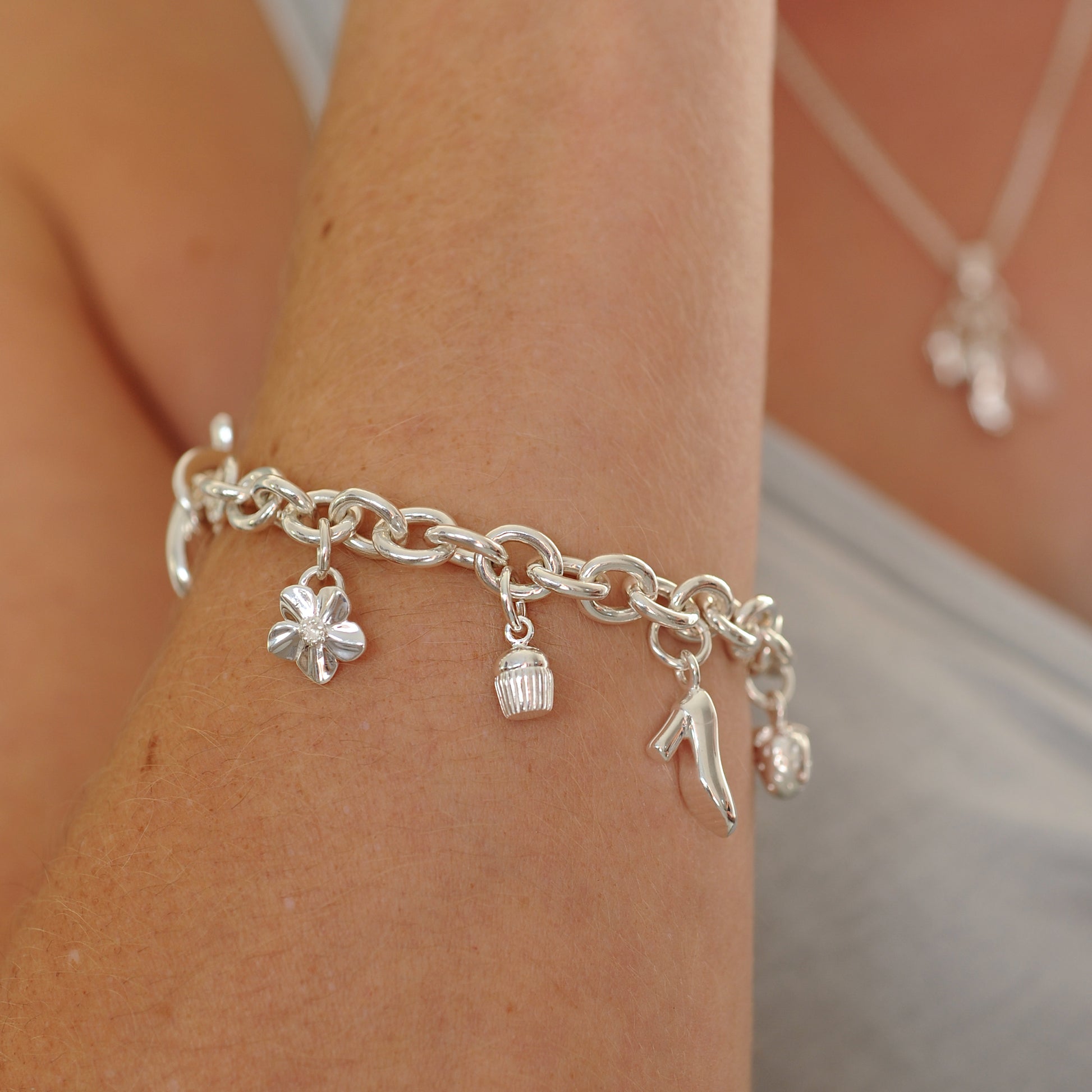 silver cupcake charm scarlett jewellery