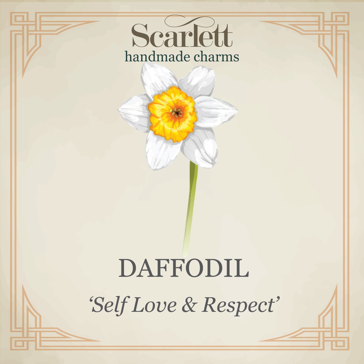 Daffodil flower silver charm scarlett jewellery chelsea flower show