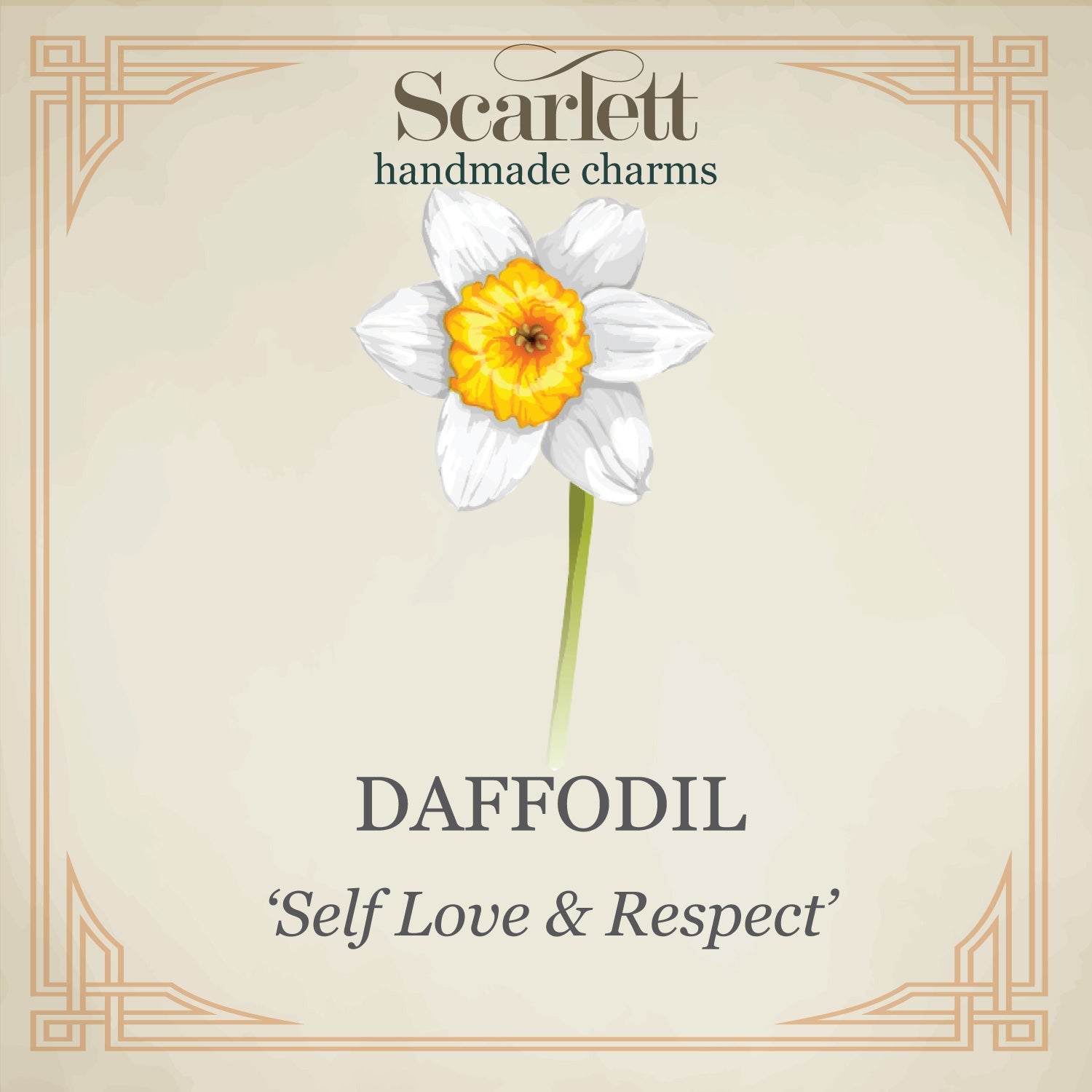 Daffodil flower silver charm scarlett jewellery chelsea flower show