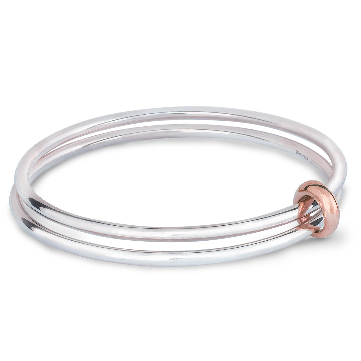 Eclipse Silver & Rose Gold Double Bangle Scarlett Jewellery designer bangles