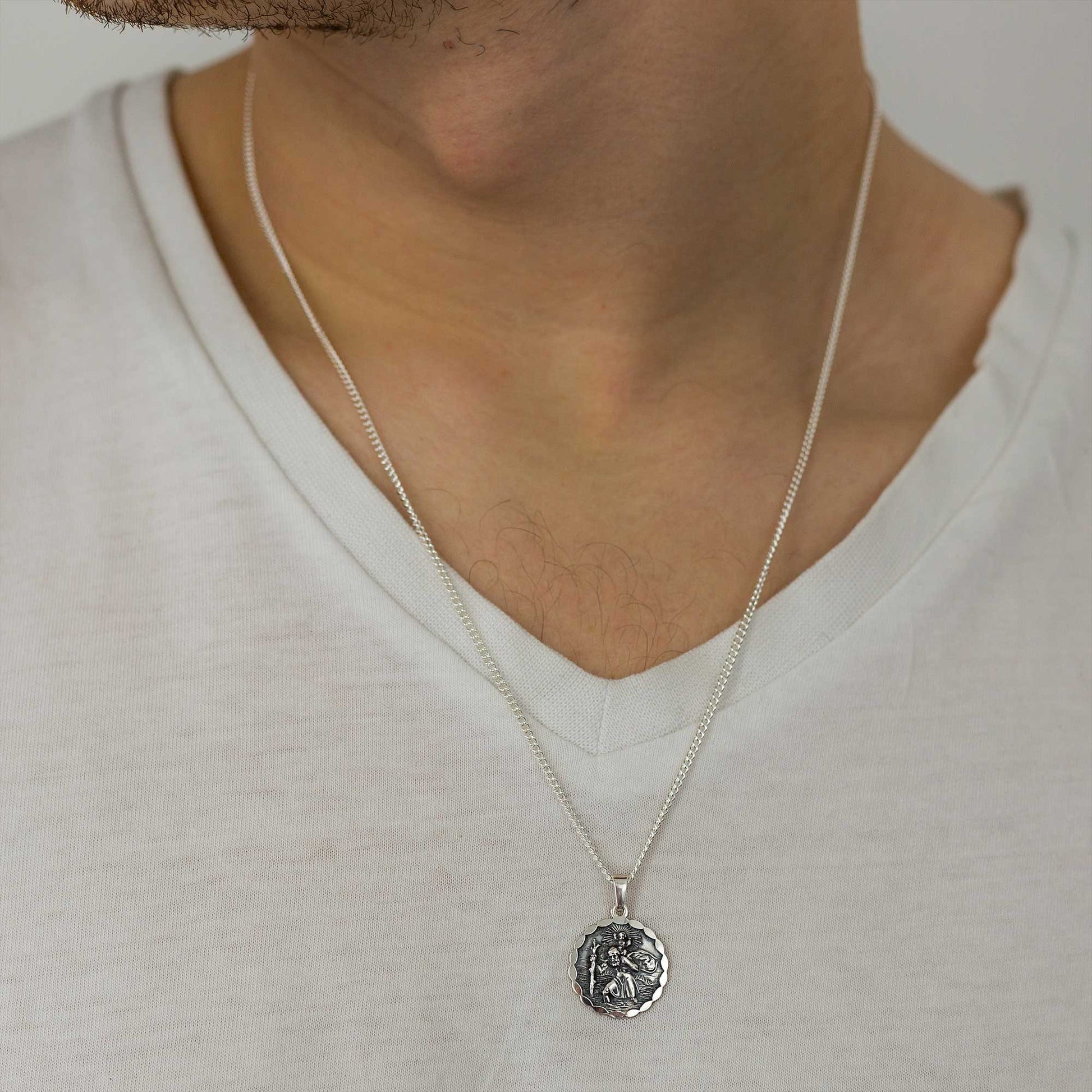 mens womens small silver saint christopher personalised bespoke engraved 18th 21st birthday gift