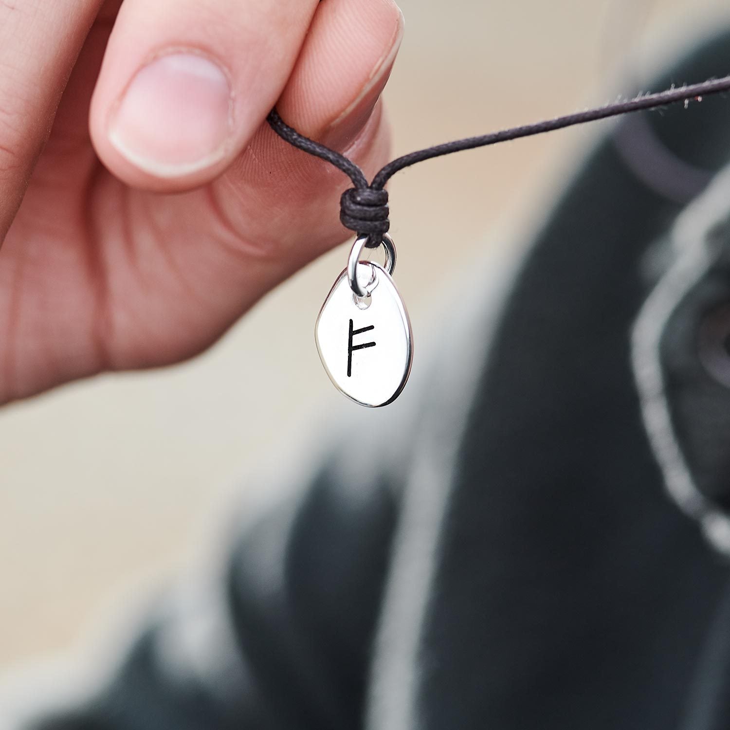 Fehu Freedom Rune Vegan Necklace For Men