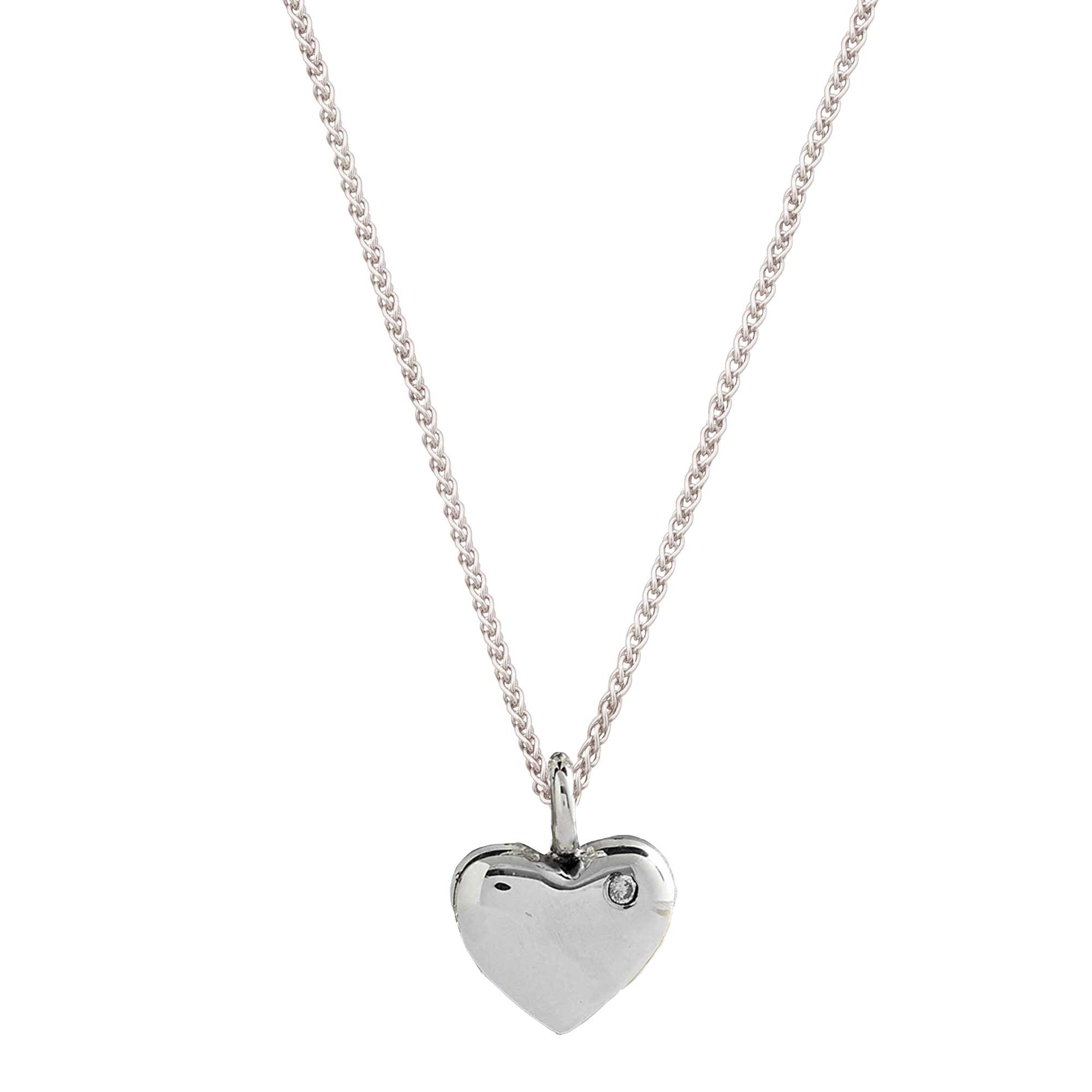 Forever Heart Diamond Set Silver Necklace