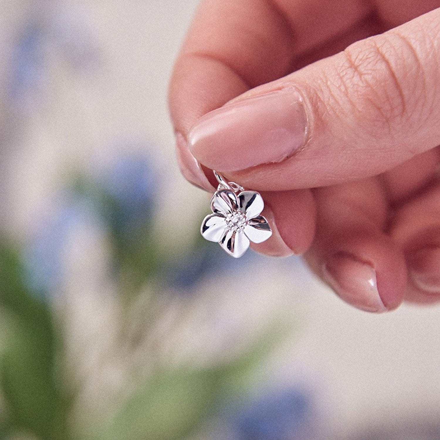 Forget-Me-Not Flower Silver Charm Scarlett Jewellery