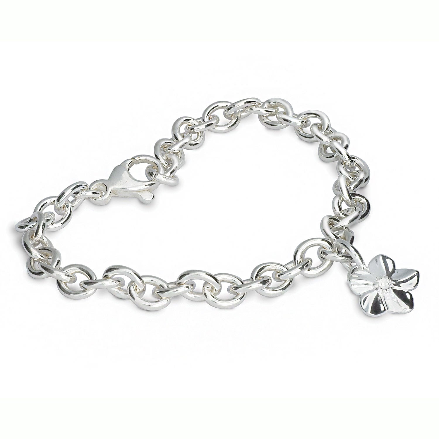 Forget-Me-Not Silver Personalised Charm Bracelet – Scarlett Jewellery Forget-Me-Not Silver Personalised Charm Bracelet – Scarlett Jewellery