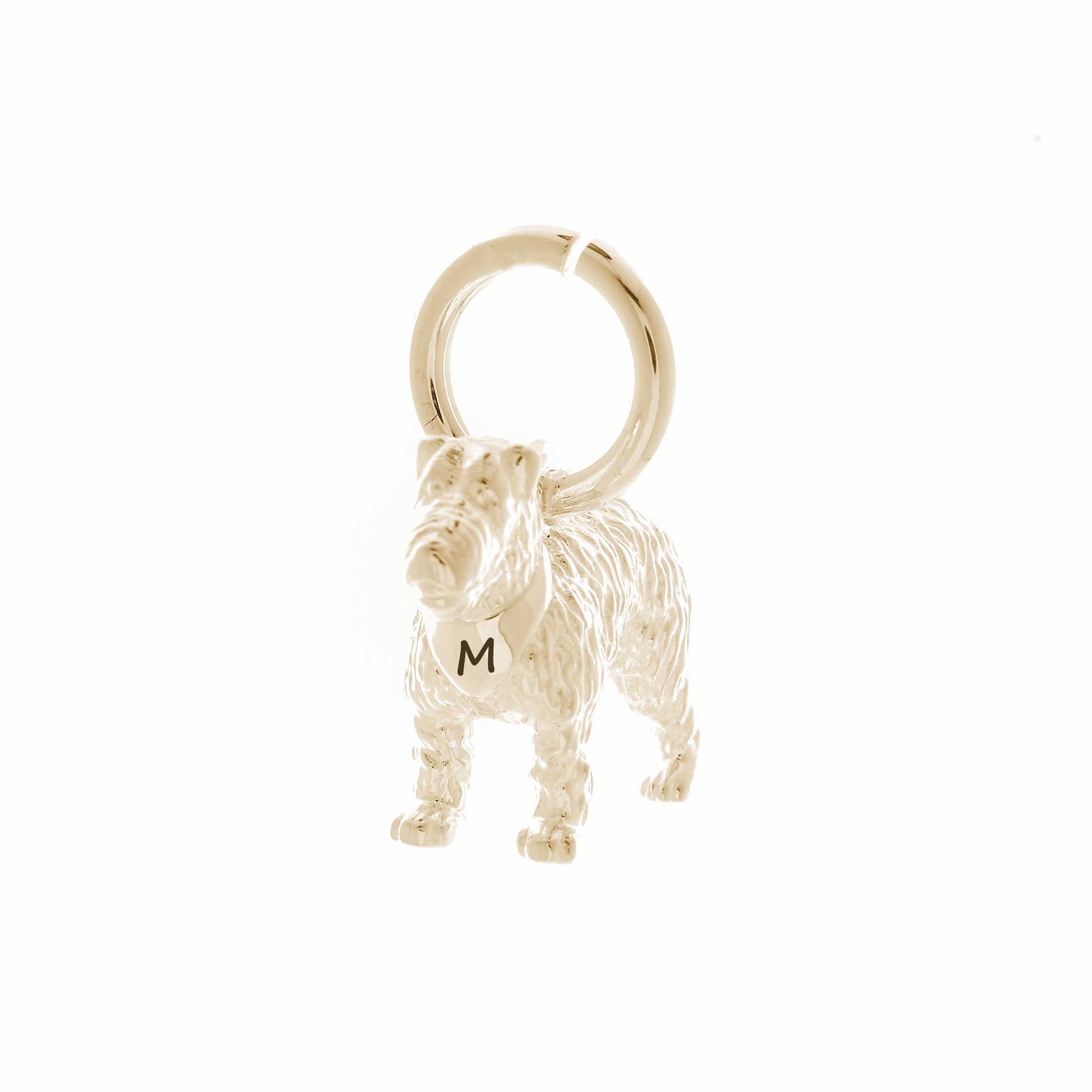 solid gold fox terrier gold dog charm for necklace or bracelet scarlett jewellery