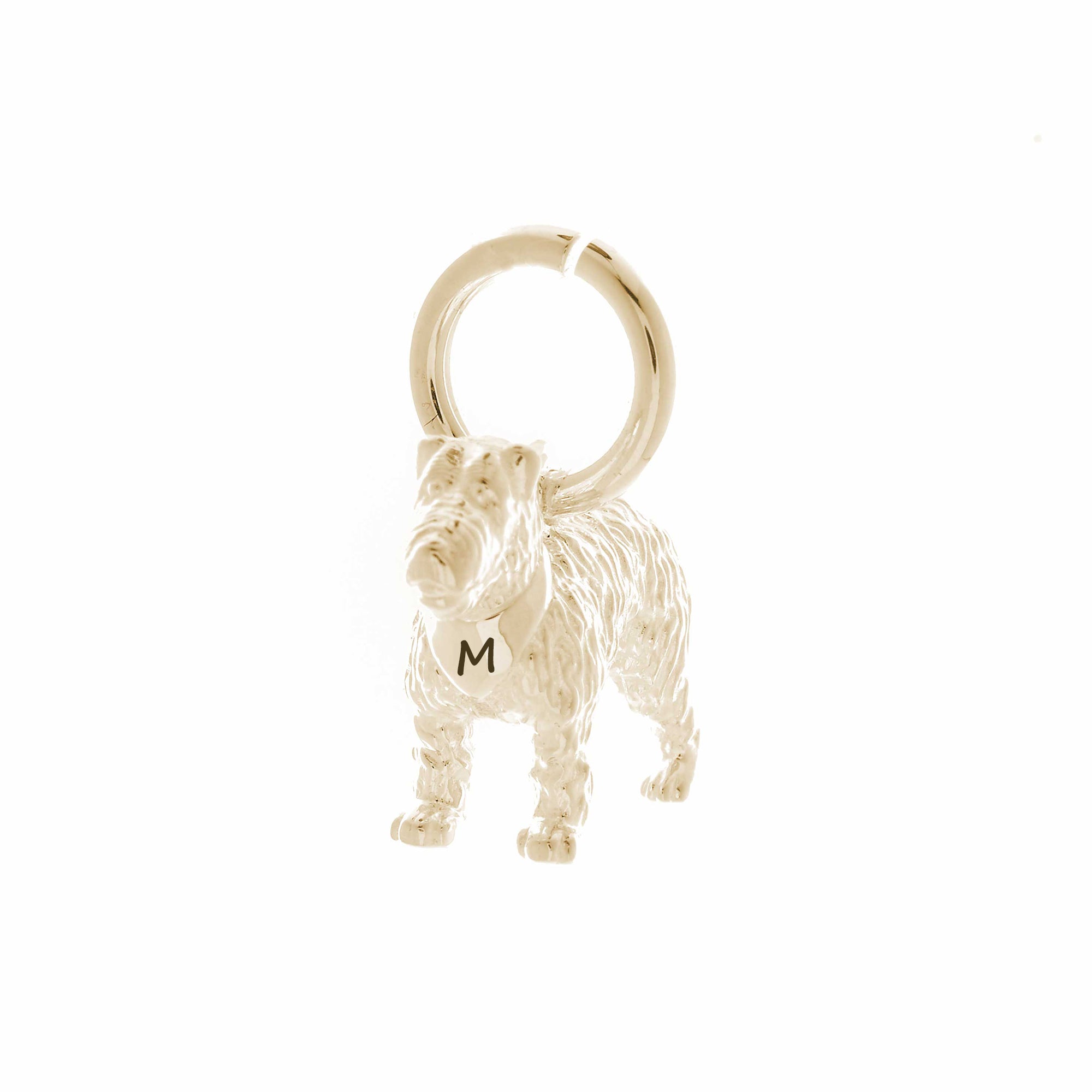 solid gold fox terrier gold dog charm for necklace or bracelet scarlett jewellery