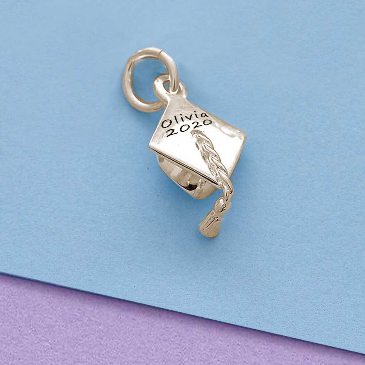 solid 9k gold graduation cap mortar board charm fits links of london pandora