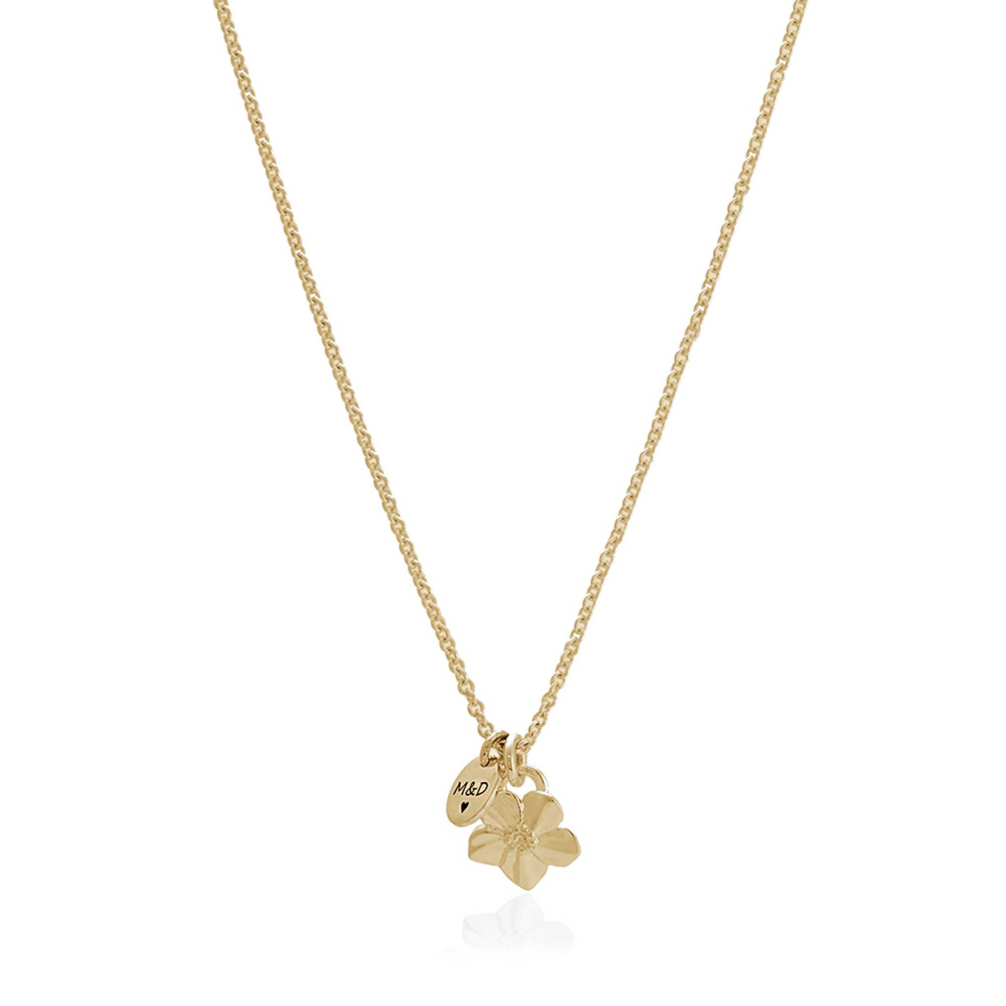 memorial jewellery forget me not everlasting memory personalised gold necklace scarlett jewellery