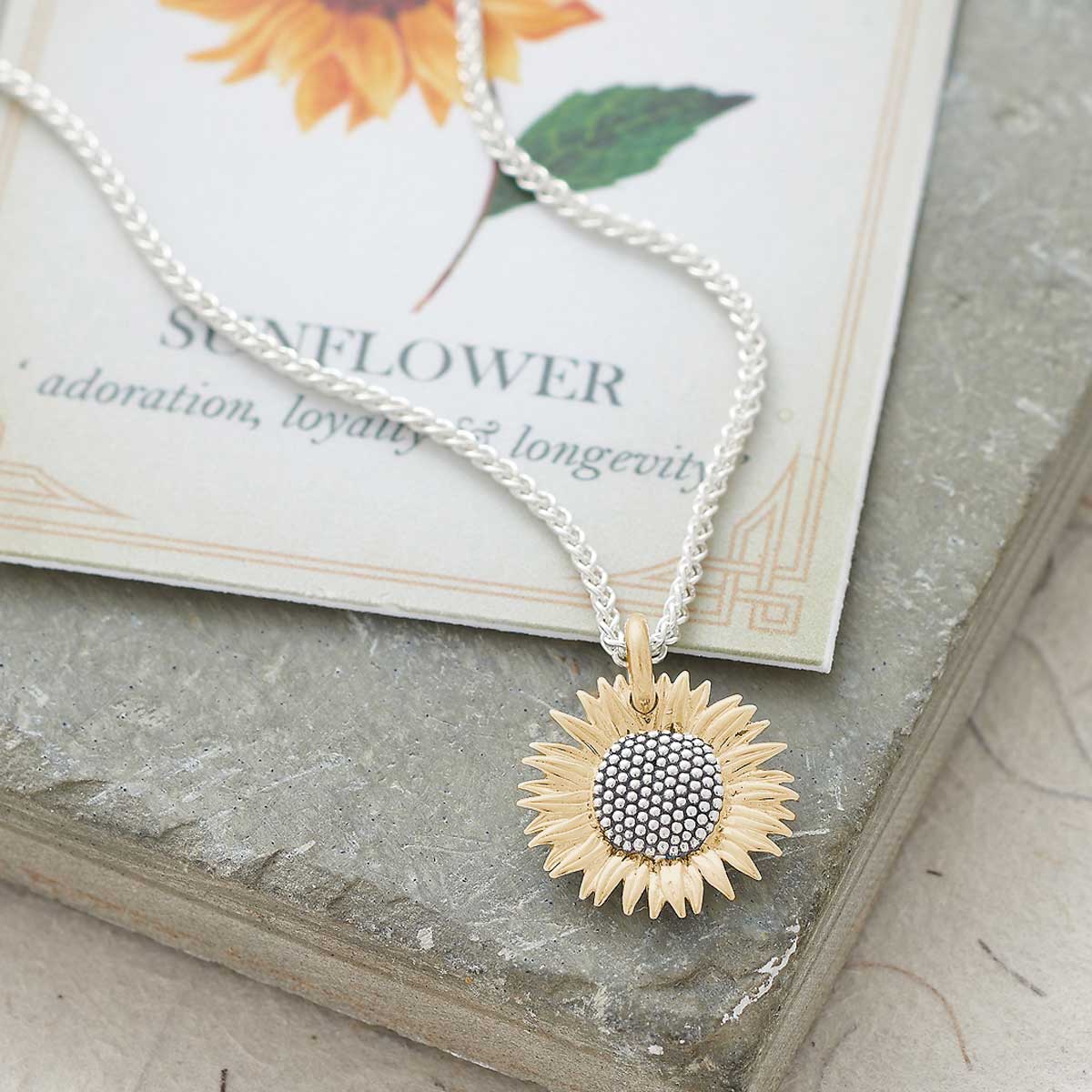 gold plated vermeil silver sunflower charm