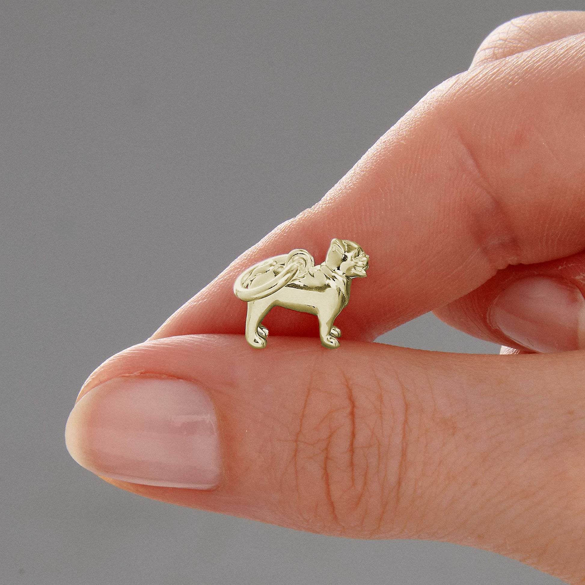 solid 9ct gold pug dog charm scarlett jewellery