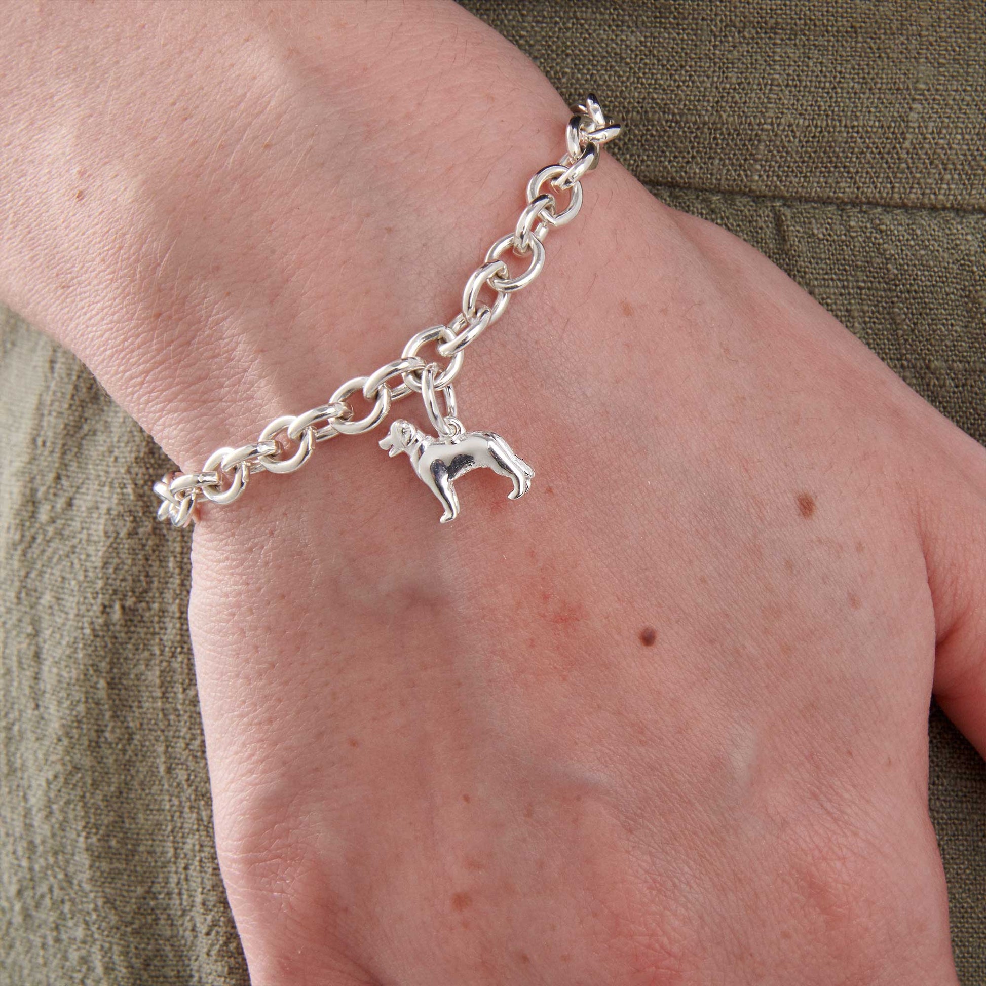 golden retriever silver charm bracelet