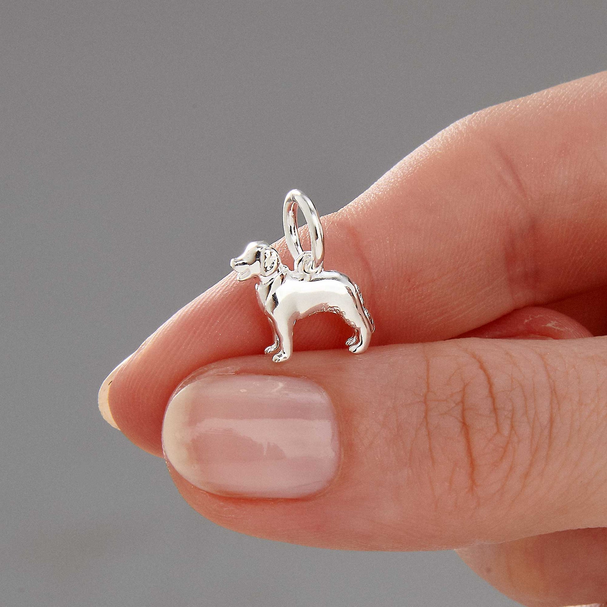 Golden Retriever small silver dog breed solid sterling silver dog charm for bracelet Scarlett Jewellery Ltd