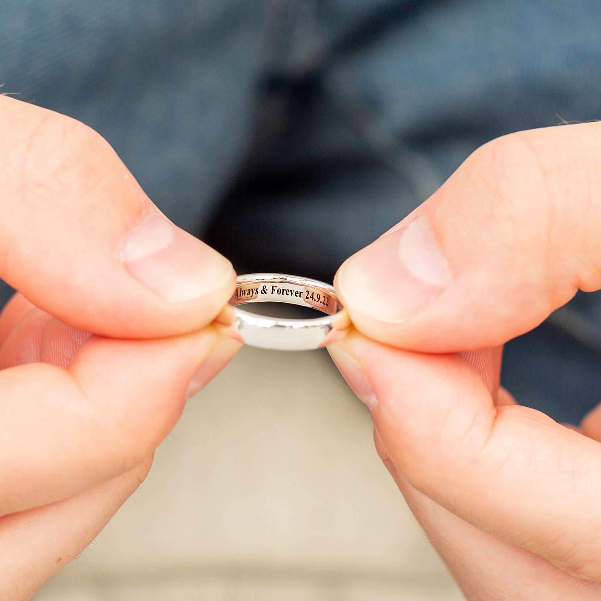 personalised ring engraved inside court silver 6mm wide gift for men scarlett jewellery