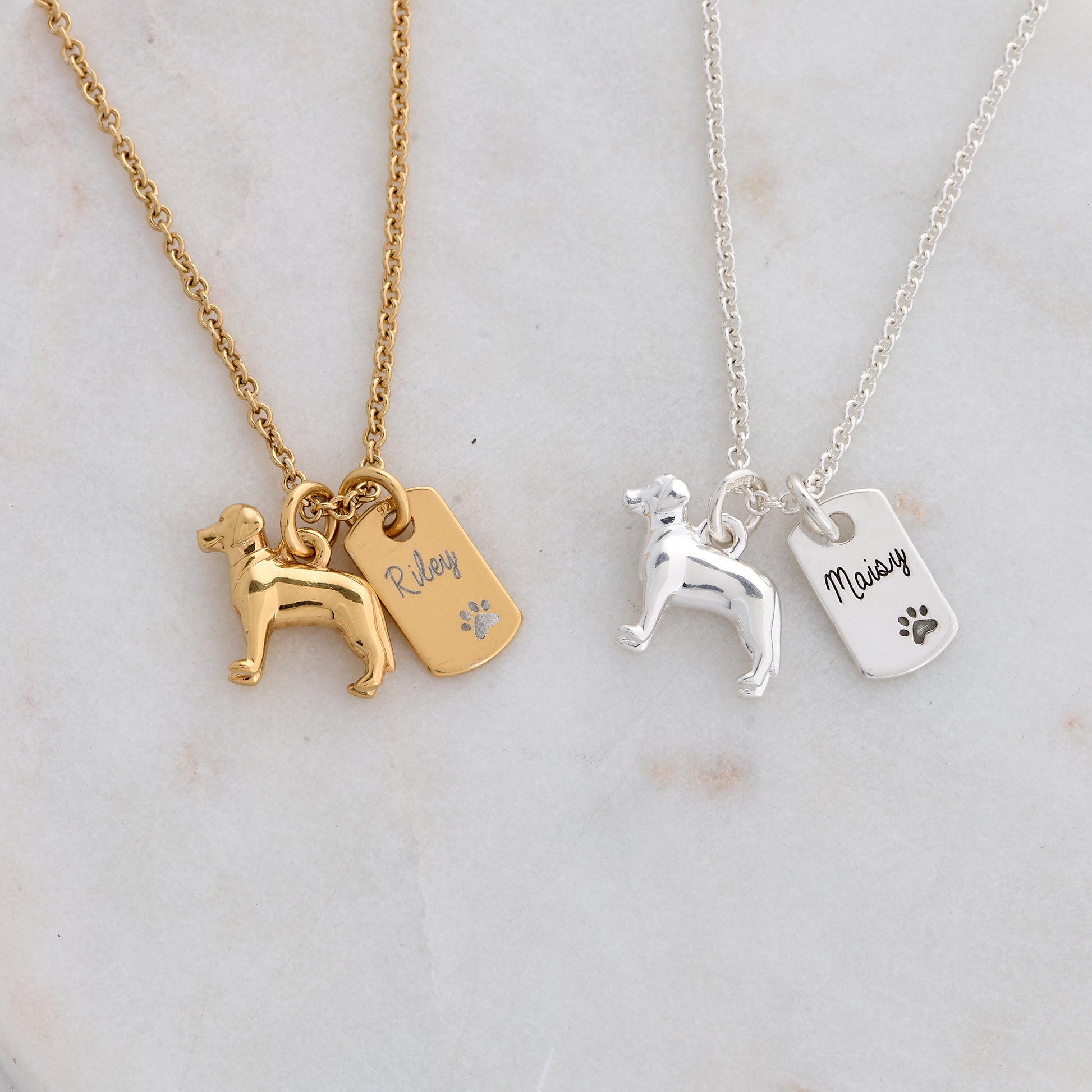 labrador dog silver necklace gift for pet loss from the dog Scarlett Jewellery UK