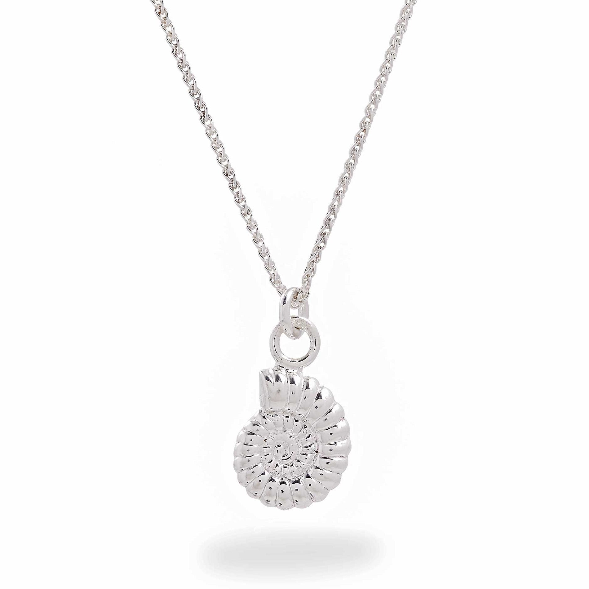 ammonite large silver necklace