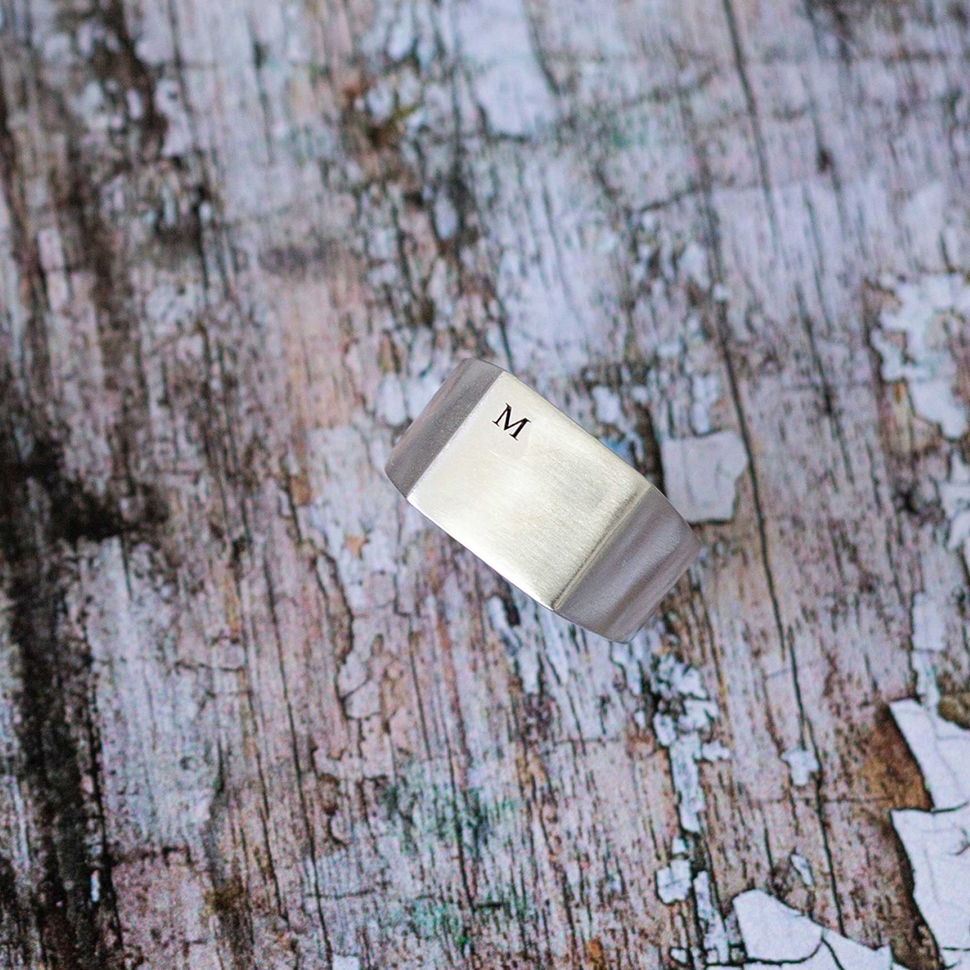 large square initials engraved signet ring for men scarlett jewellery
