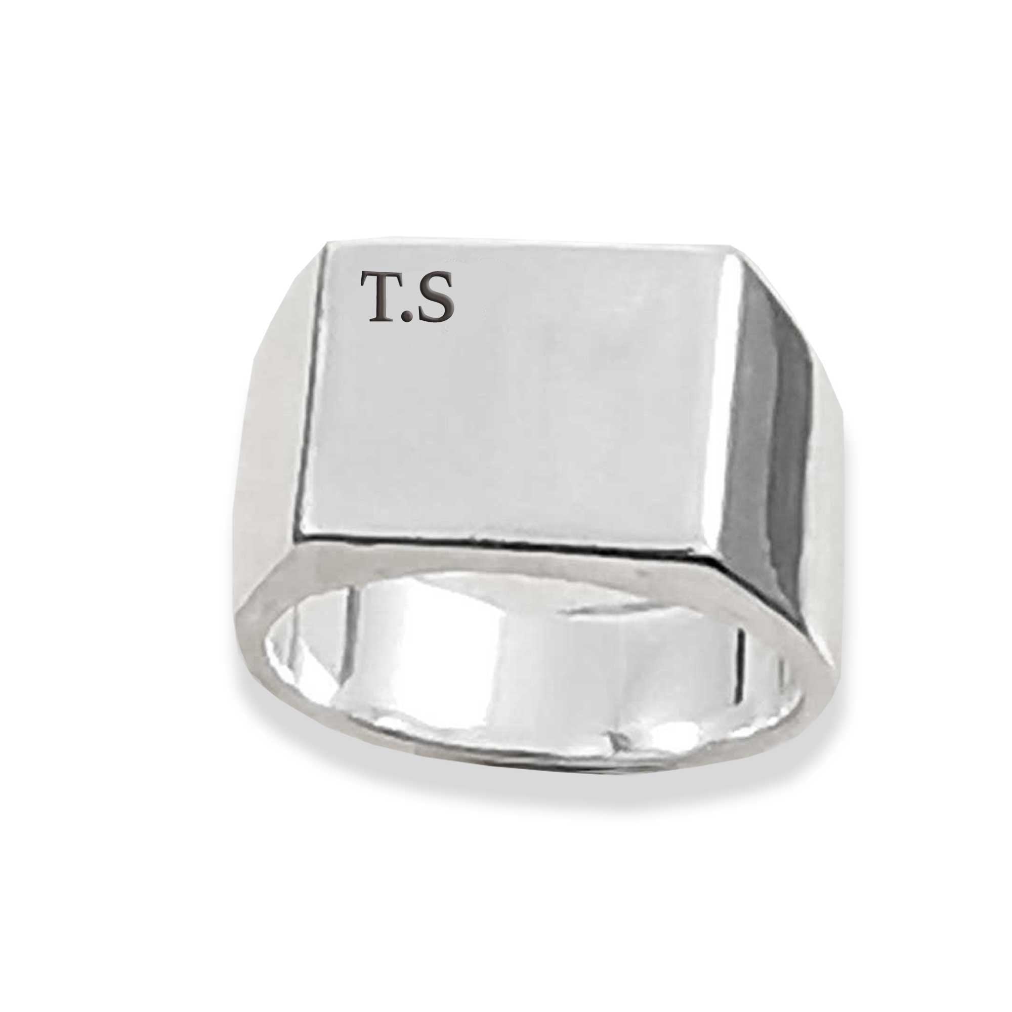 large square initials engraved signet ring for men scarlett jewellery