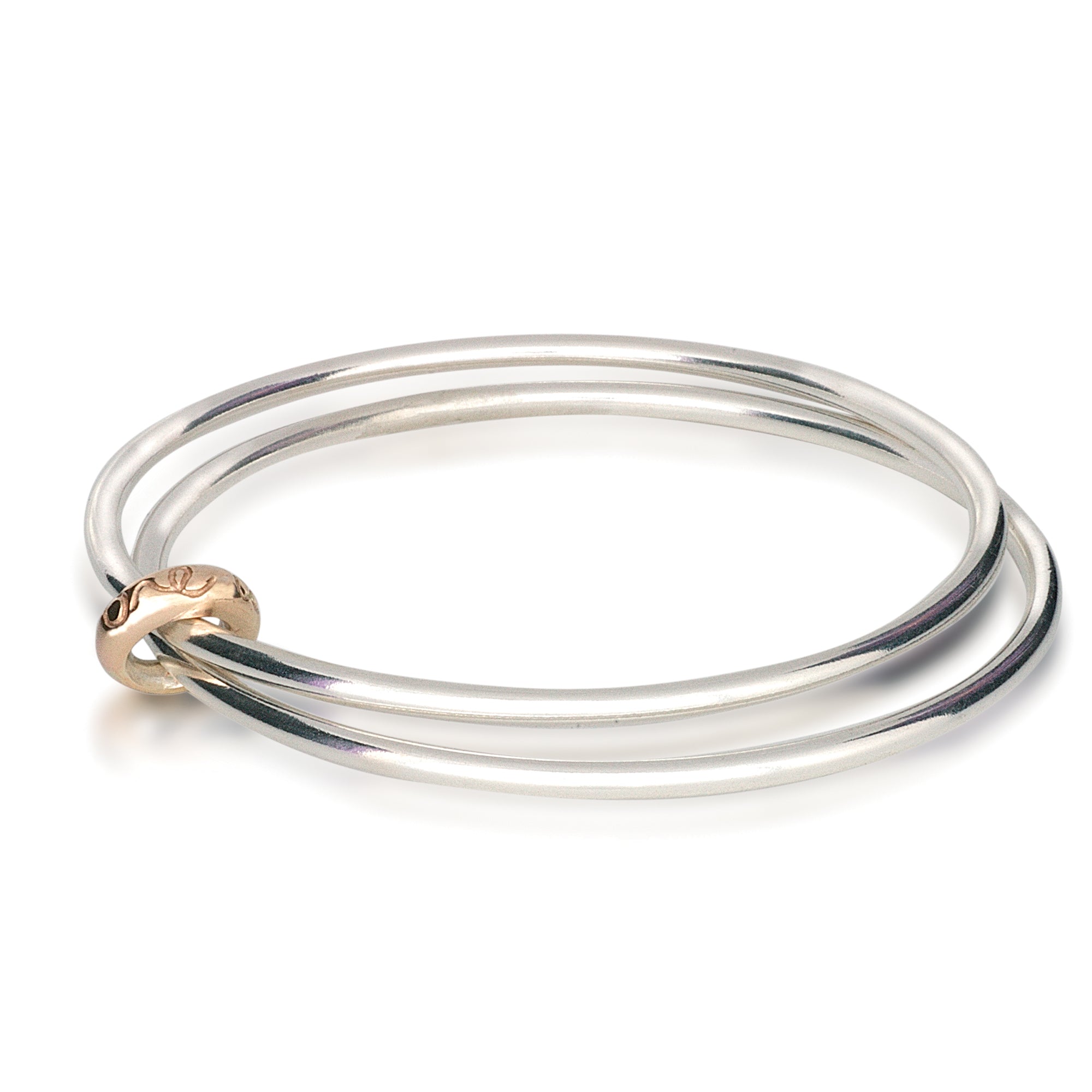 One Love' Original Silver & Gold Double Bangle