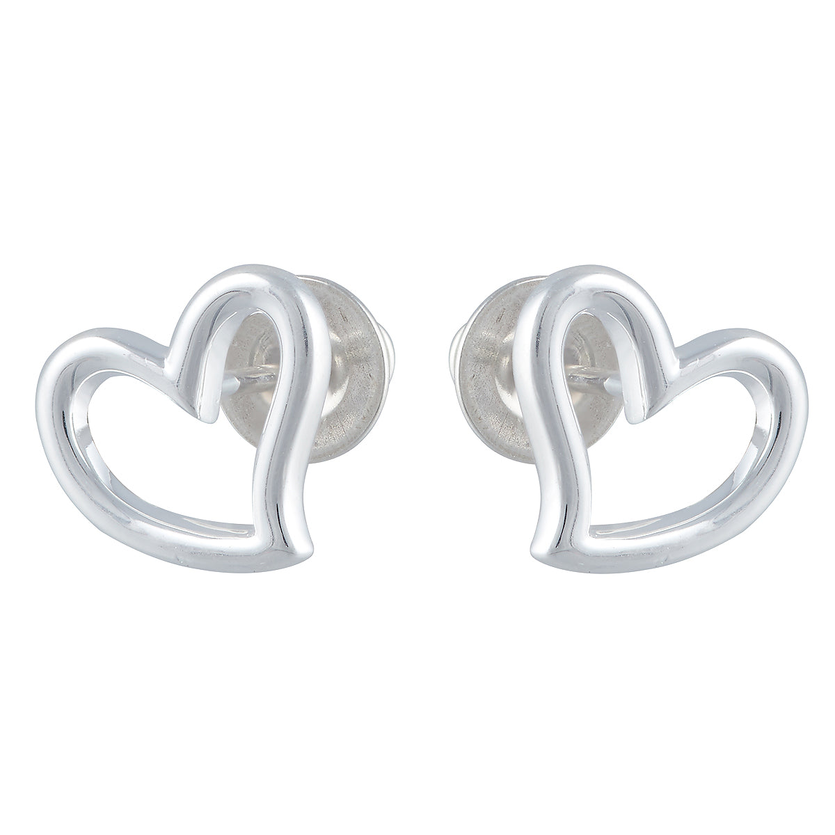 Open Heart Silver Stud Earrings Scarlett Jewellery